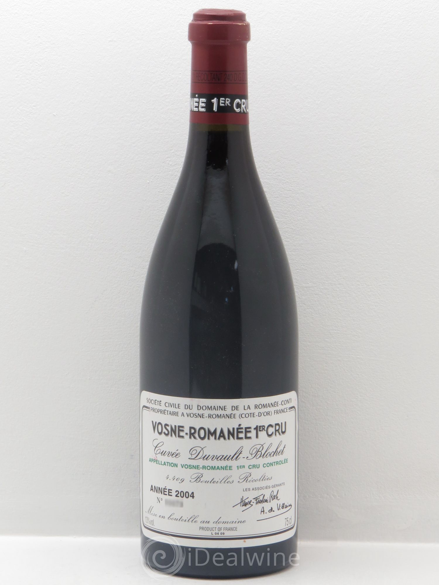 Vosne-Romanée 1er Cru Cuvée Duvault Blochet Domaine de la Romanée-Conti 2004 - Lot de 1 bouteille - 0