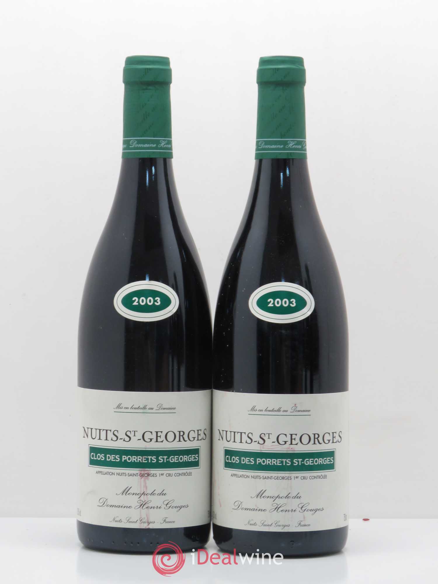 Nuits-Saint-Georges 1er Cru Clos des Porrets St Georges Henri Gouges 2003 - Lot de 5 bouteilles - 2