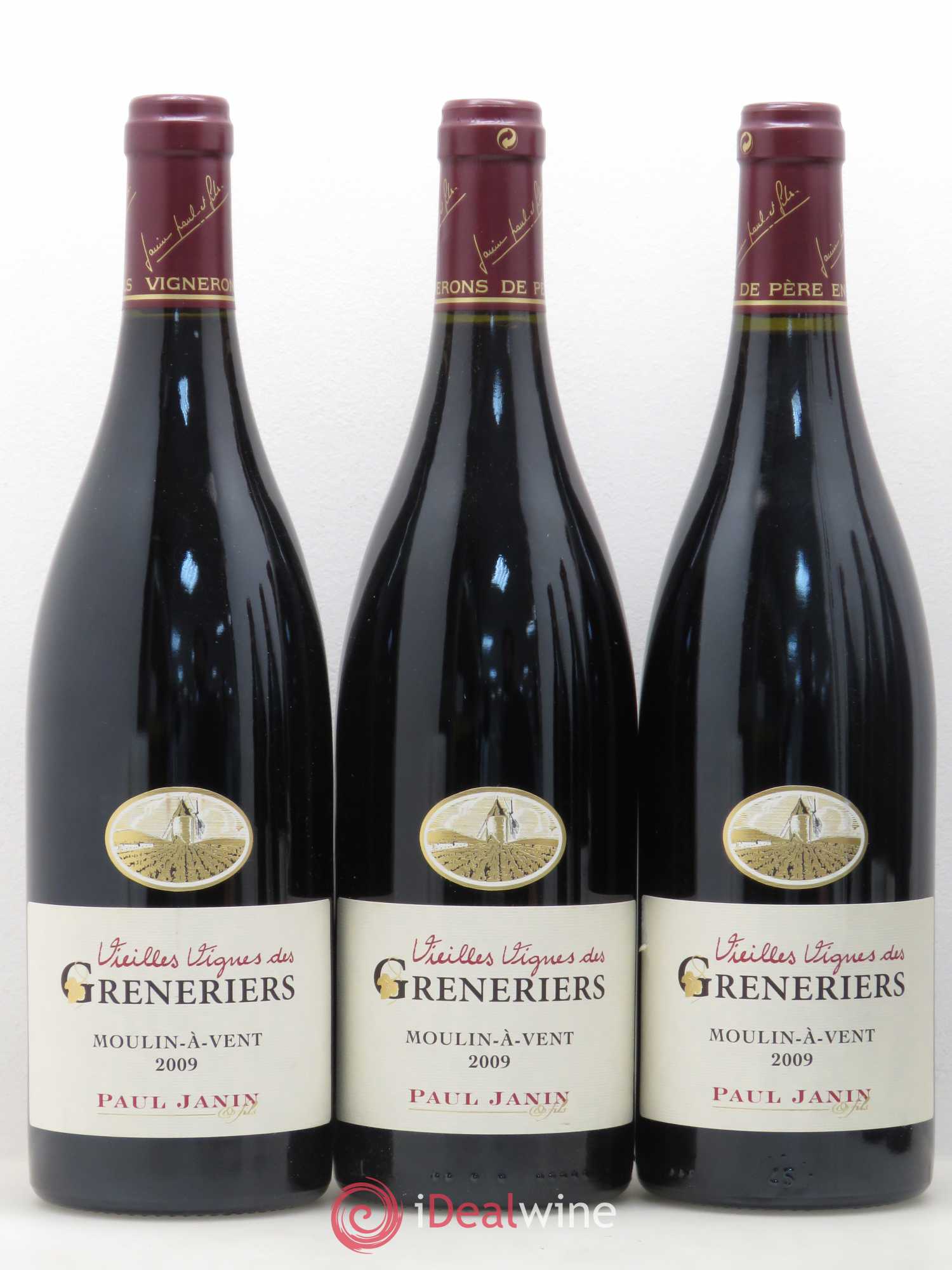 Moulin-à-Vent Vieilles Vignes des Greneriers Paul Janin et Fils 2009 - Posten von 6 Flaschen - 1