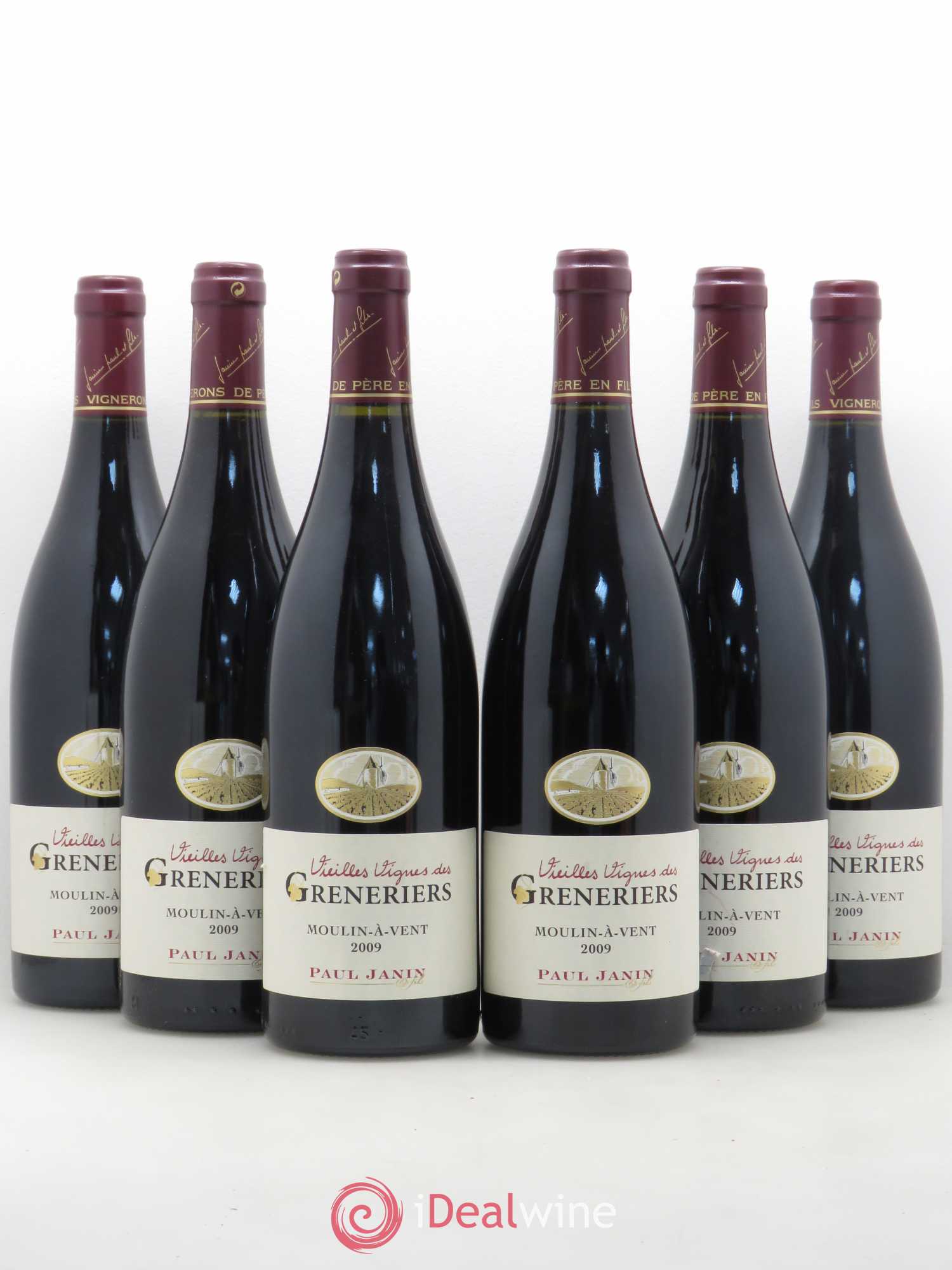 Moulin-à-Vent Vieilles Vignes des Greneriers Paul Janin et Fils 2009 - Posten von 6 Flaschen - 0
