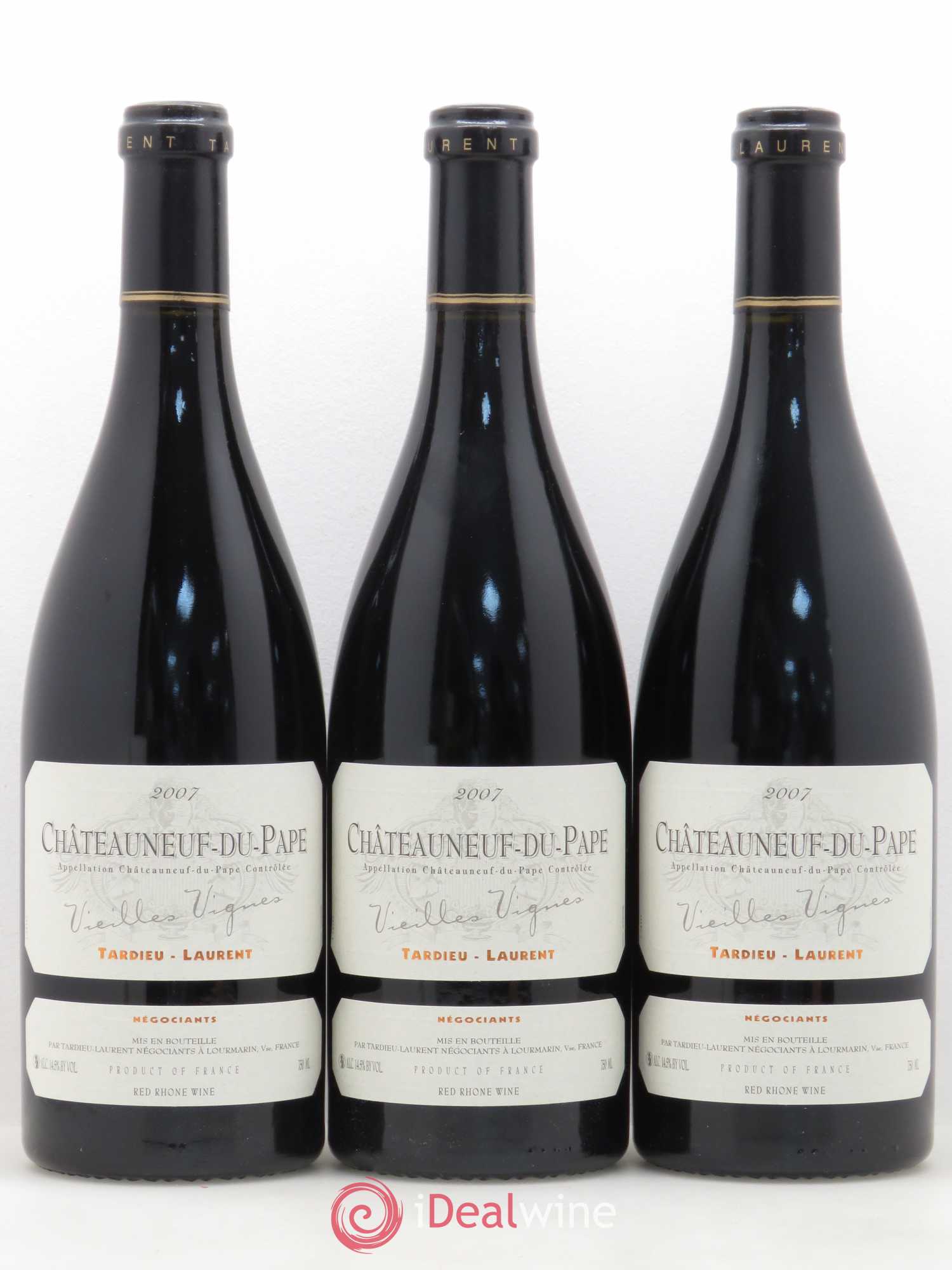 Châteauneuf-du-Pape Tardieu-Laurent Vieilles vignes Famille Tardieu 2007 - Lot de 3 bouteilles - 0