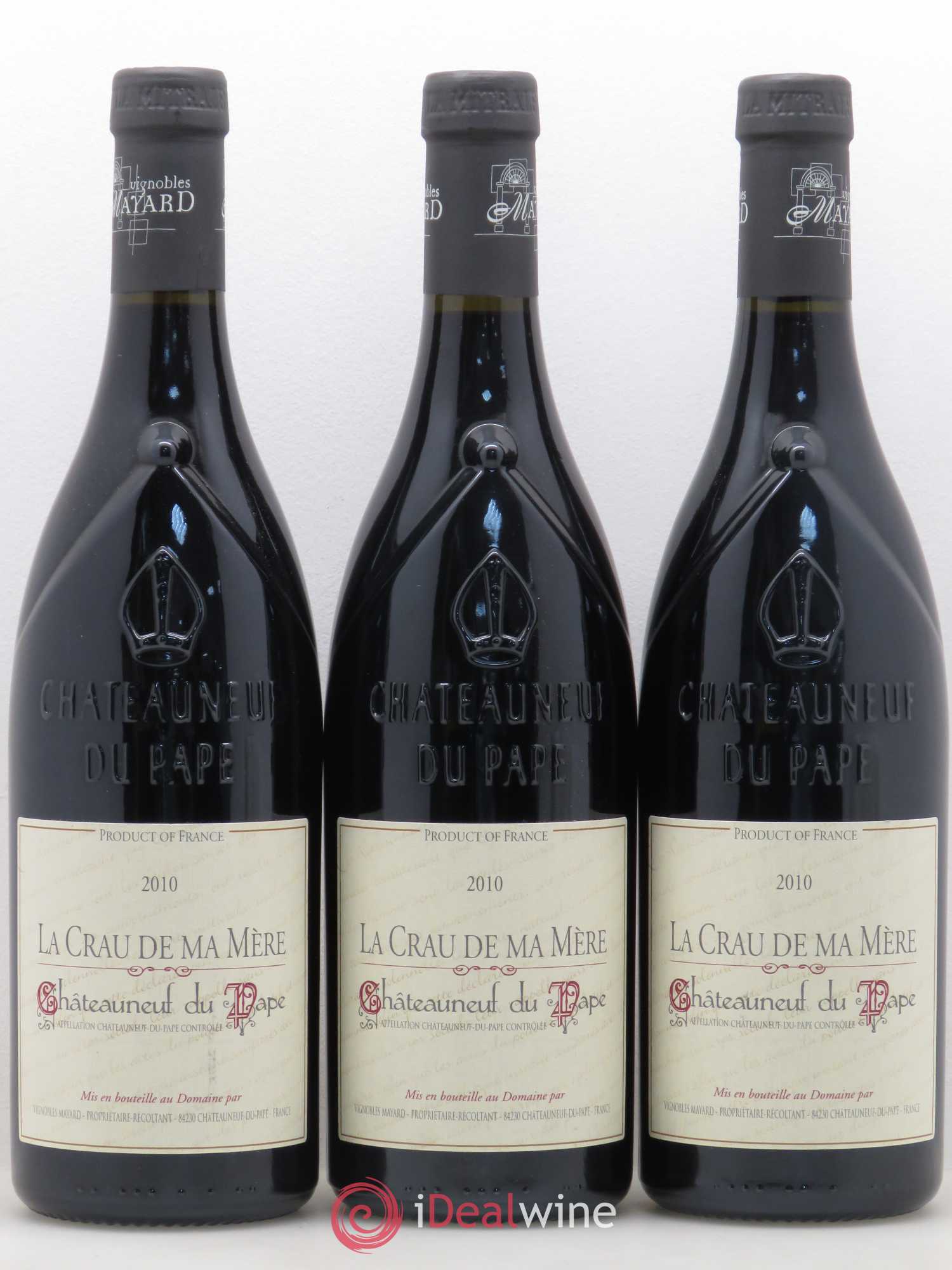 Châteauneuf-du-Pape La Crau de ma Mère Vignobles Mayard 2010 - Lot de 3 bouteilles - 0
