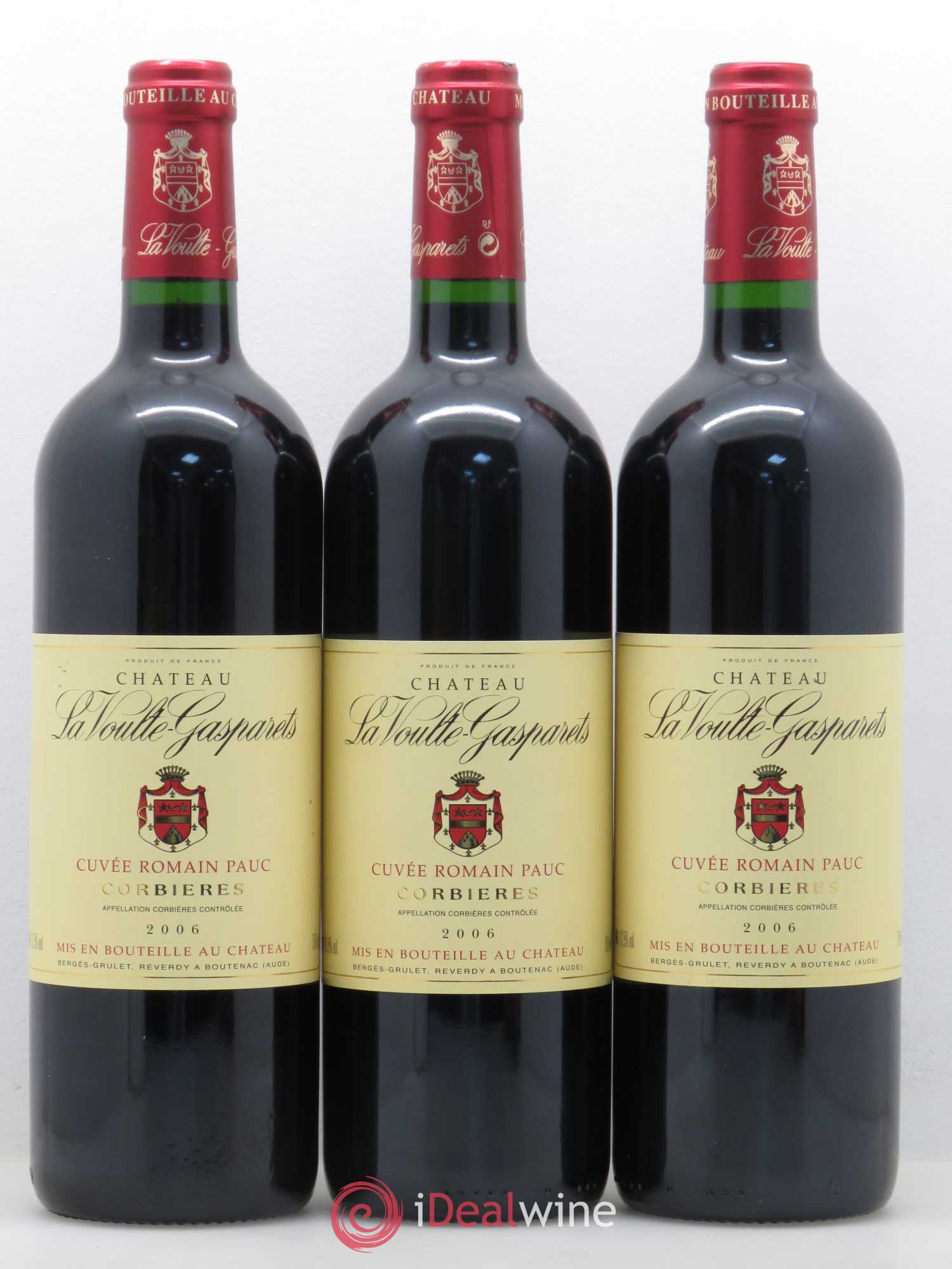 Corbières Boutenac La Voulte-Gasparets Cuvée Romain Pauc Patrick Reverdy 2006 - Lot de 3 bouteilles - 0
