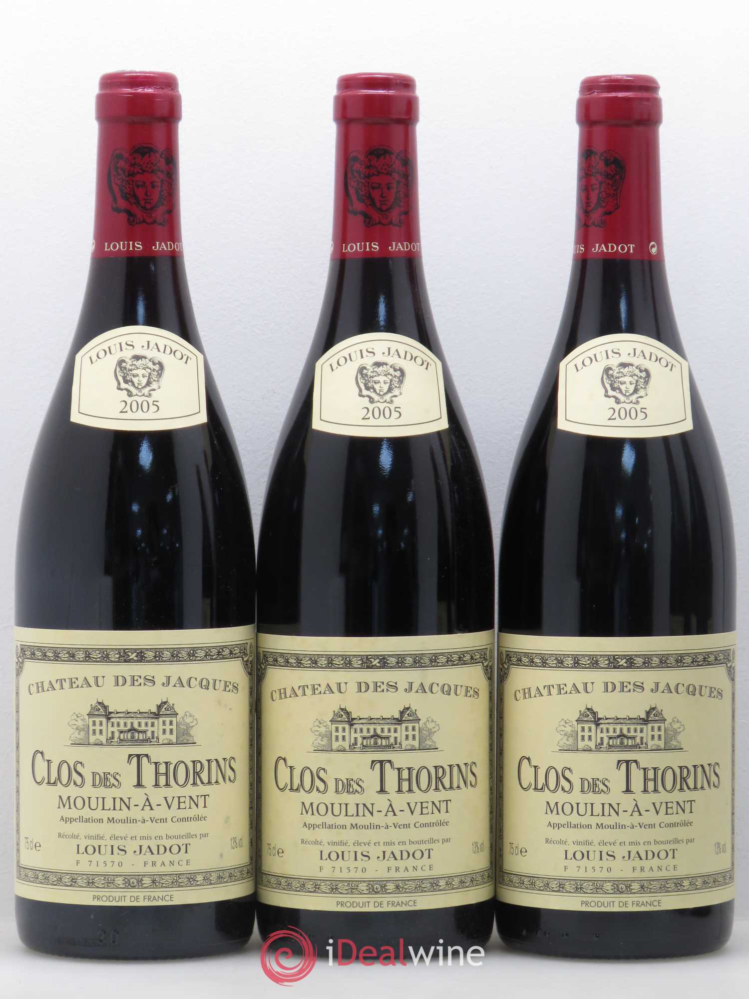 Moulin-à-Vent Clos des Thorins Château des Jacques 2005 - Lot de 5 bouteilles - 1