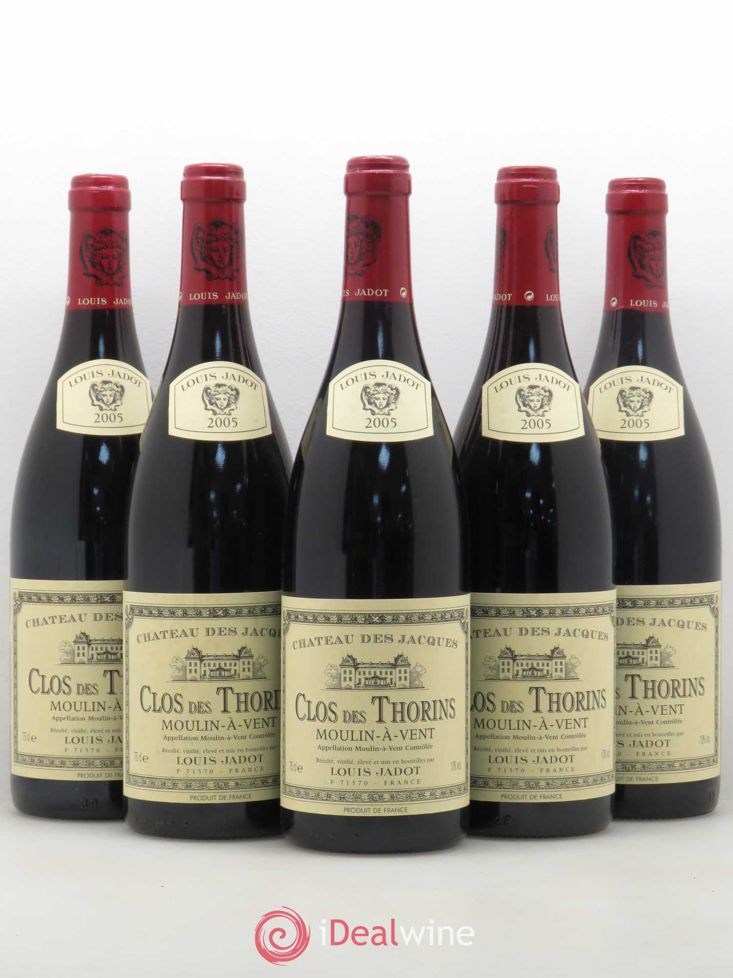 Moulin-à-Vent Clos des Thorins Château des Jacques 2005 - Lot de 5 bouteilles - 0