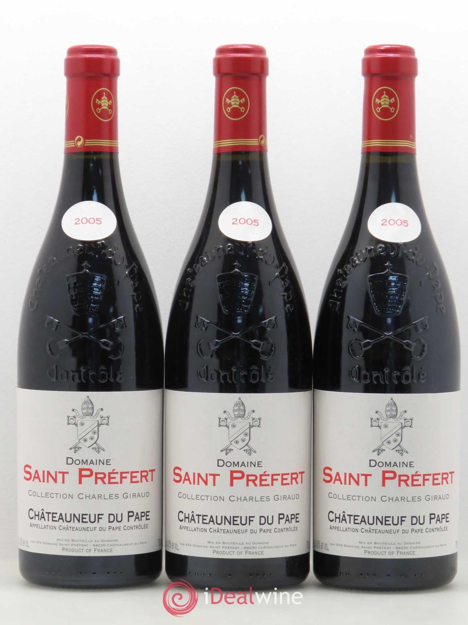 Châteauneuf-du-Pape Collection Charles Giraud Domaine Saint-Préfert 2005 - Lot de 3 bouteilles - 0