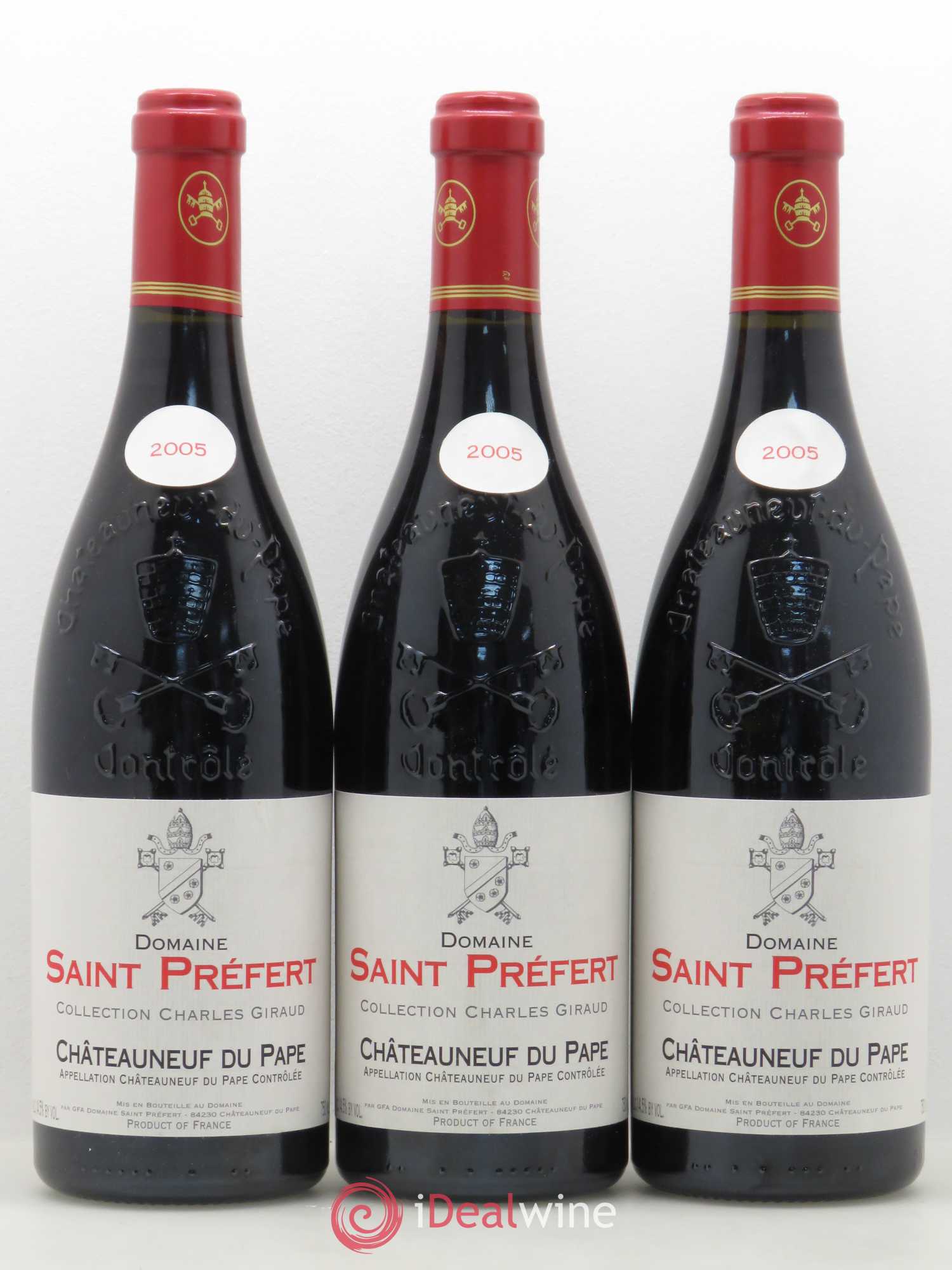 Châteauneuf-du-Pape Collection Charles Giraud Domaine Saint-Préfert 2005 - Lot de 3 bouteilles - 0