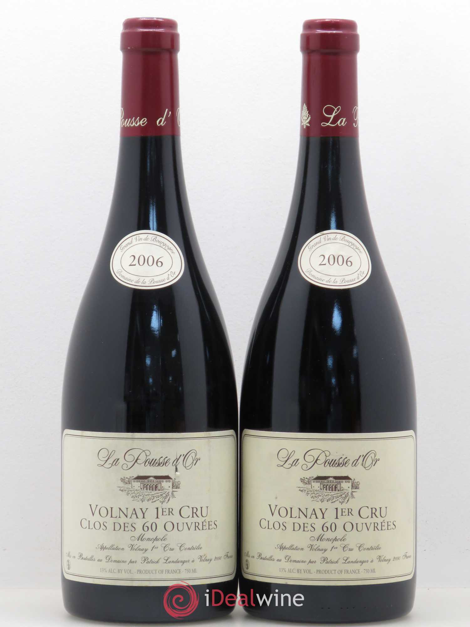 Volnay 1er Cru Clos des 60 ouvrées La Pousse d'Or (Domaine de) 2006 - Lot de 2 bouteilles - 0