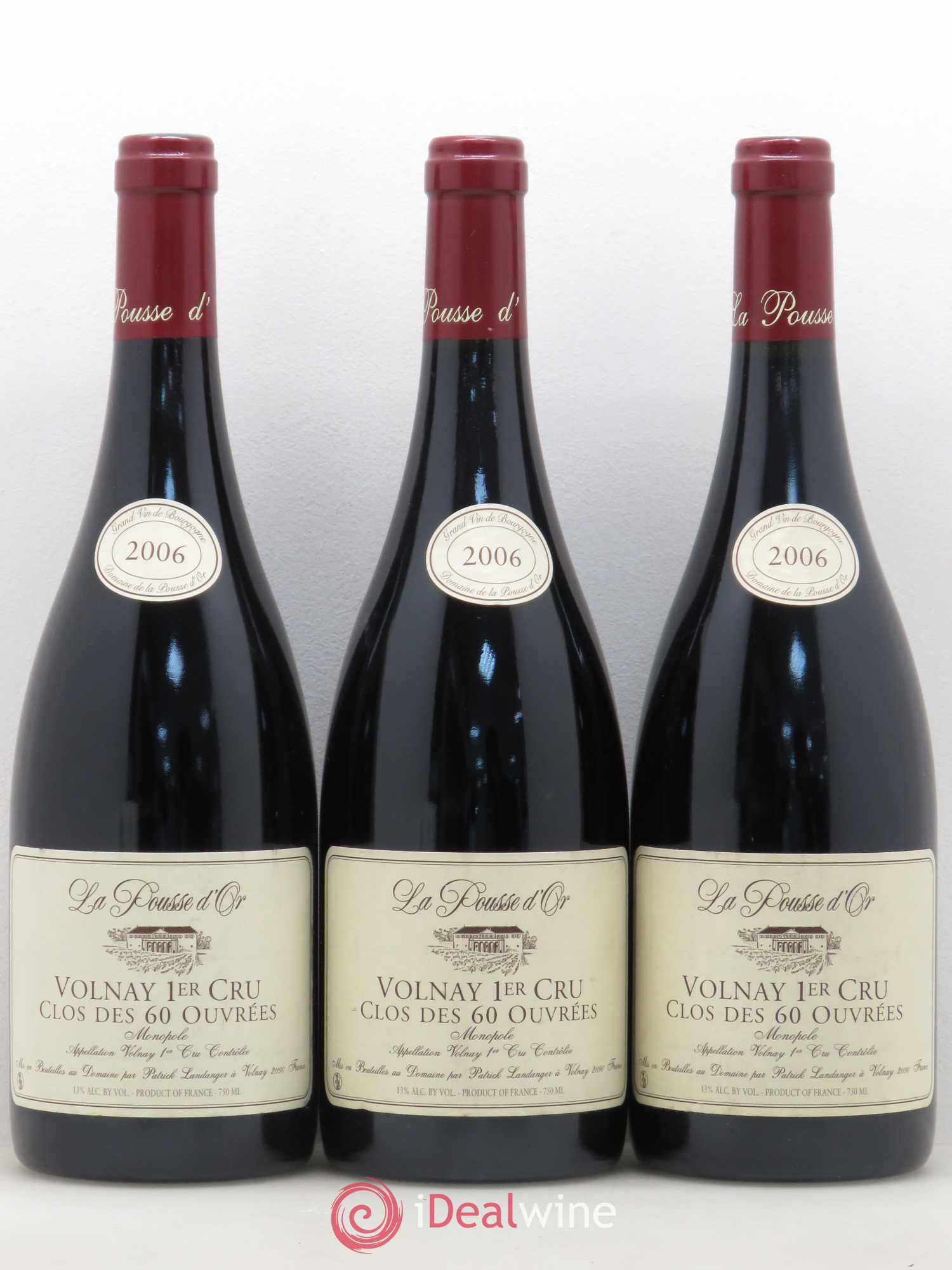 Volnay 1er Cru Clos des 60 ouvrées La Pousse d'Or (Domaine de) 2006 - Lot de 3 bouteilles - 0