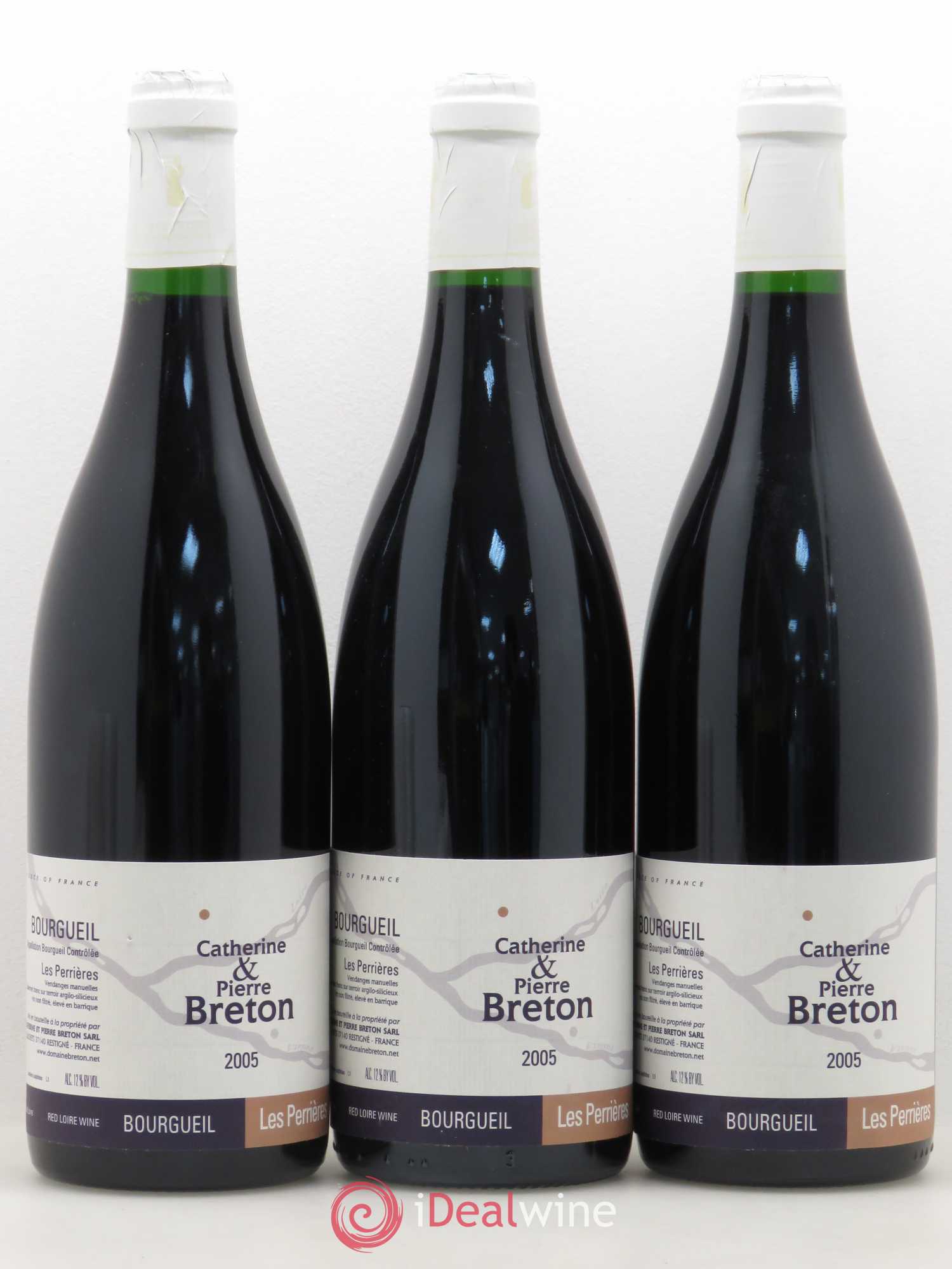 Bourgueil Les Perrières Catherine et Pierre Breton 2005 - Lot de 3 bouteilles - 0