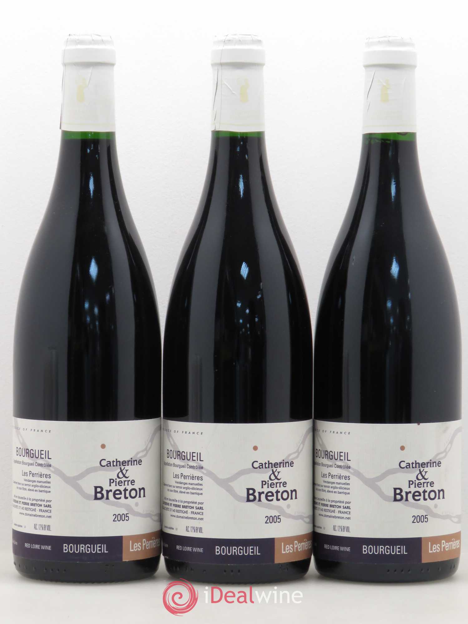 Bourgueil Les Perrières Catherine et Pierre Breton 2005 - Lot de 3 bouteilles - 0