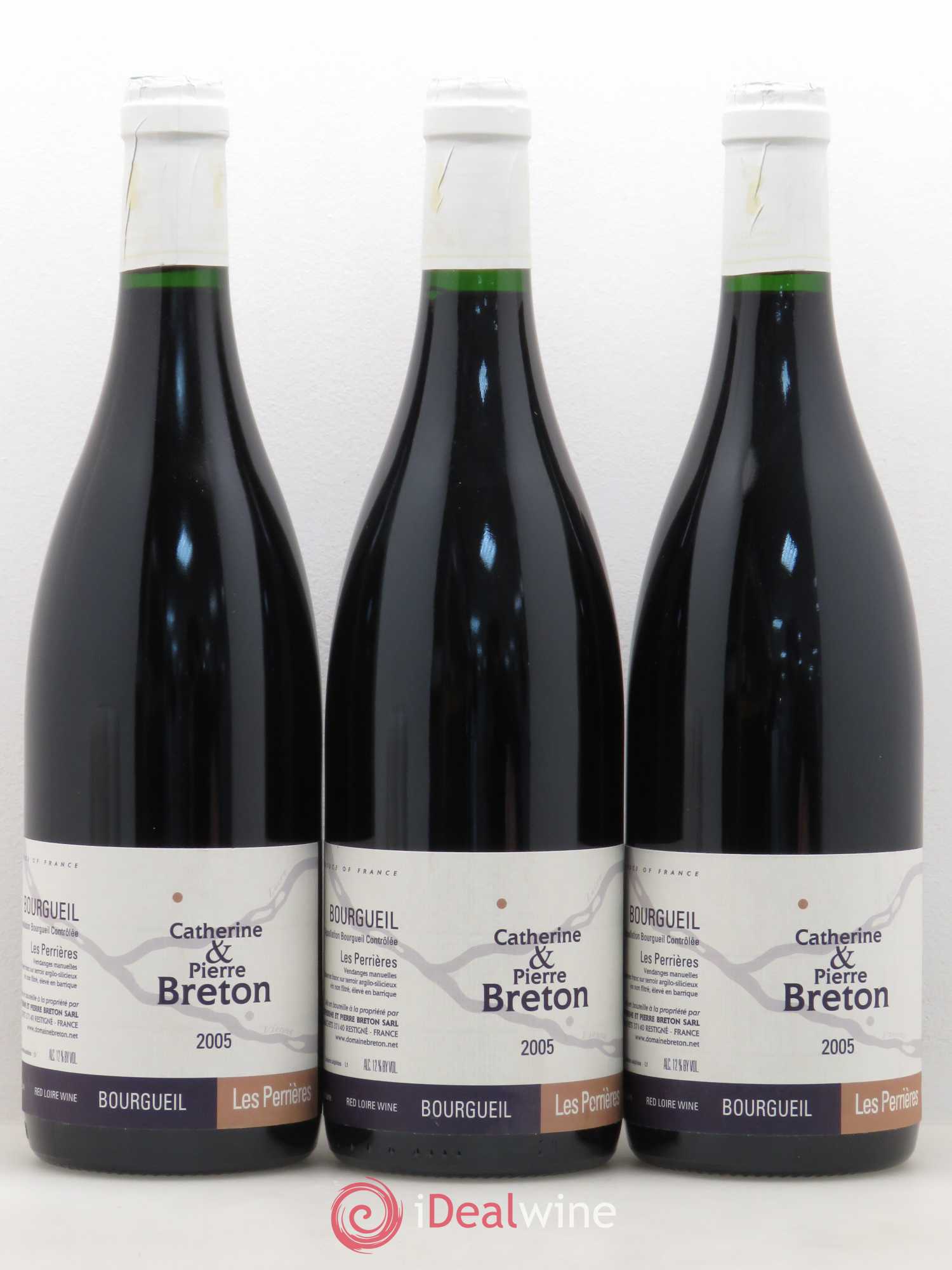 Bourgueil Les Perrières Catherine et Pierre Breton 2005 - Lot de 3 bouteilles - 0