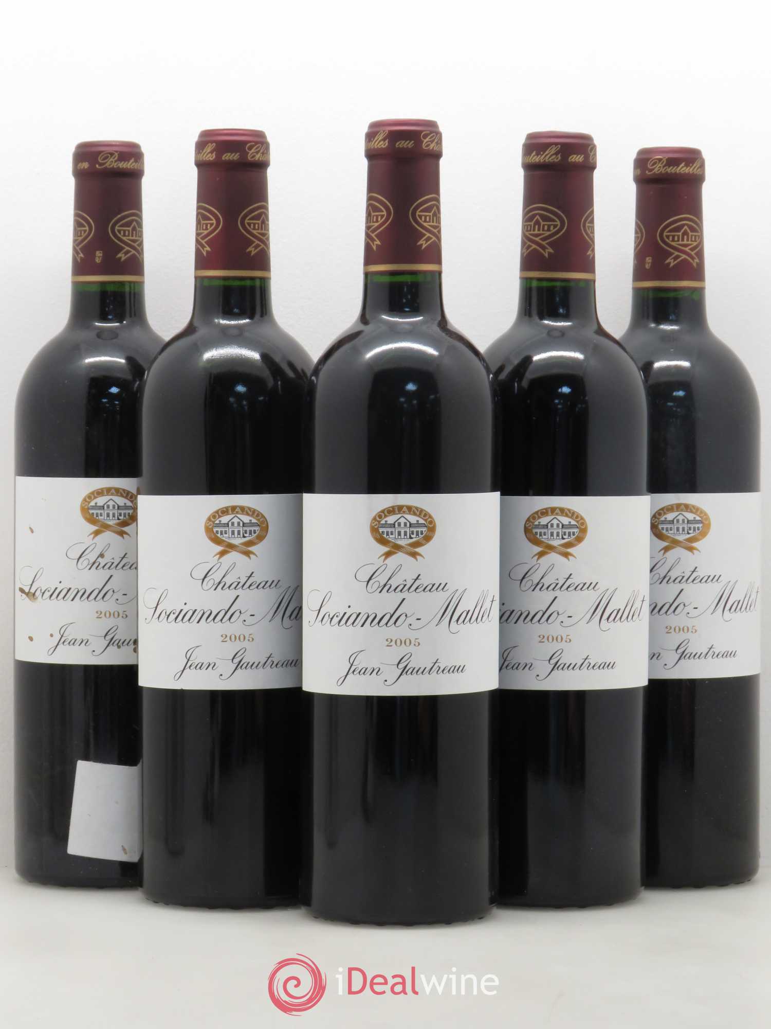 Château Sociando Mallet 2005 - Lot de 5 bouteilles - 0