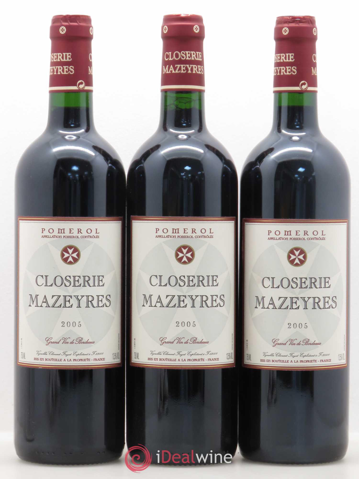 Pomerol Château Closerie Mazeyres 2005 - Posten von 3 Flaschen - 0