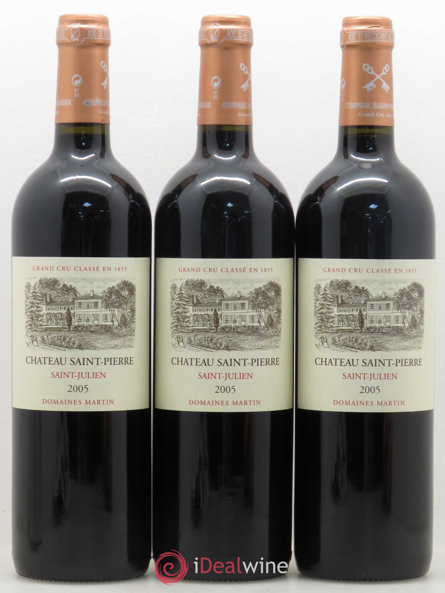 Château Saint-Pierre 4ème Grand Cru Classé 2005 - Lot de 3 bouteilles - 0