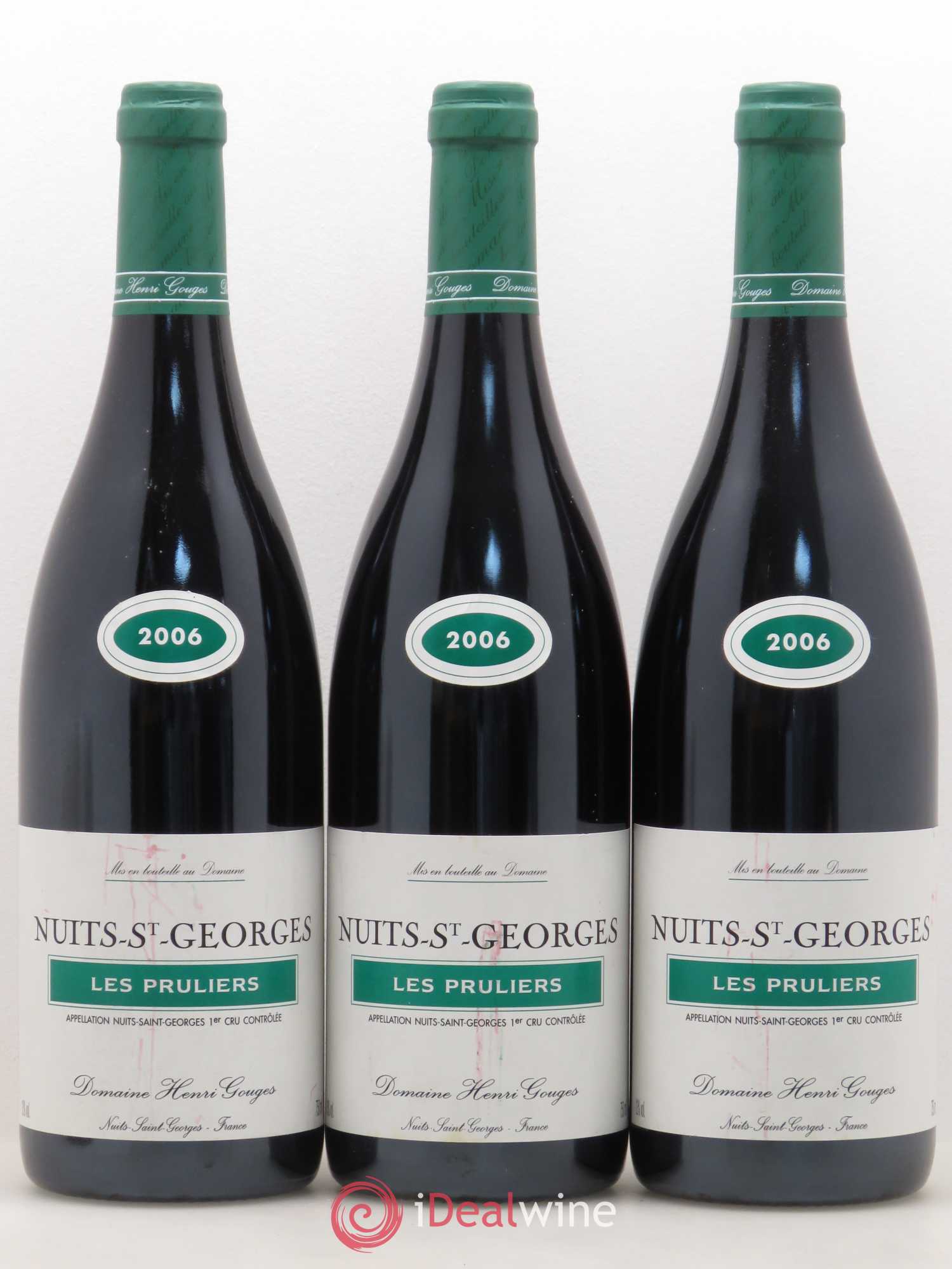 Nuits-Saint-Georges 1er Cru Les Pruliers Henri Gouges 2006 - Lot de 3 bouteilles - 0