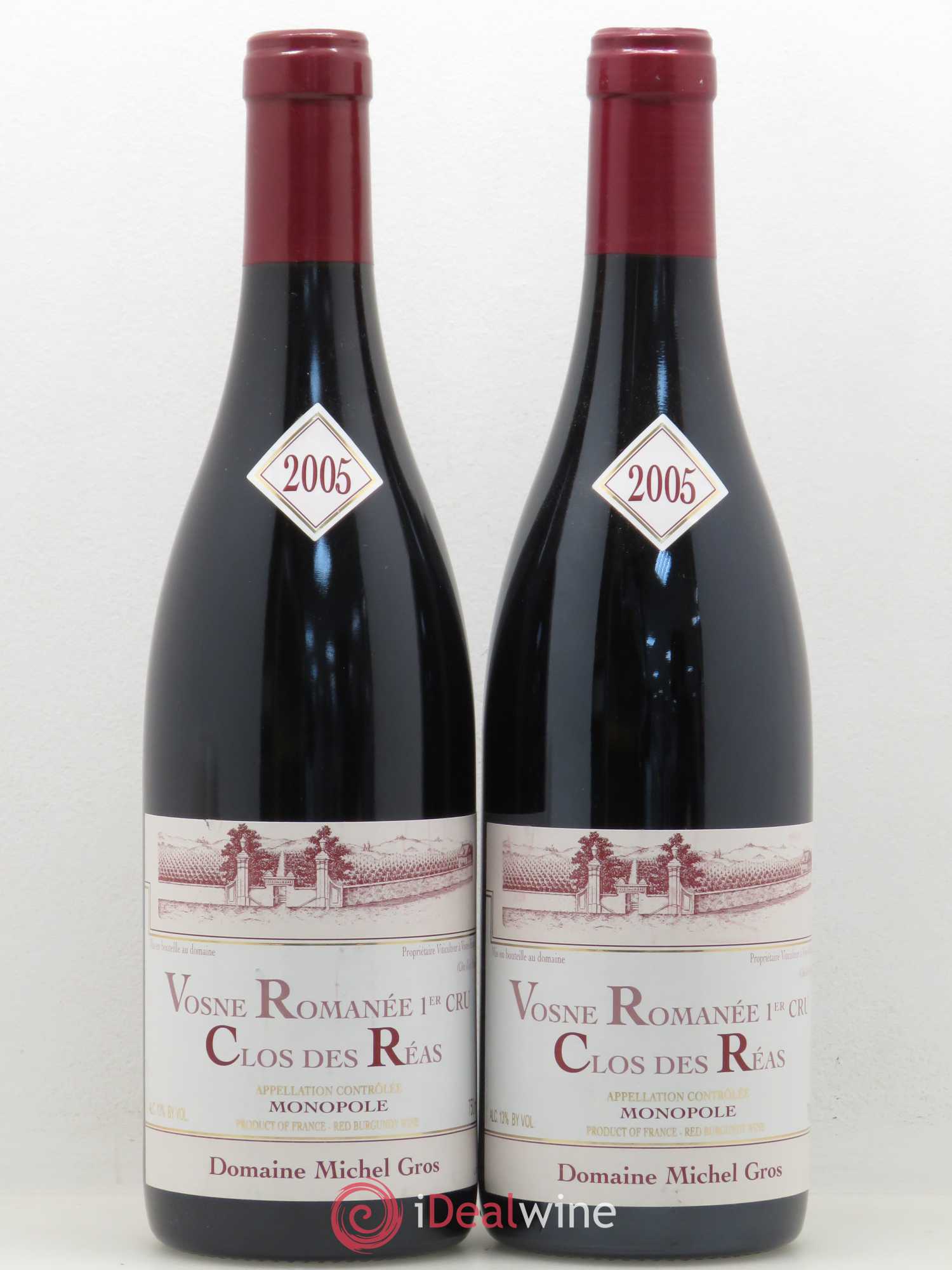 Vosne-Romanée 1er Cru Clos des Réas Michel Gros 2005 - Lot de 2 bouteilles - 0