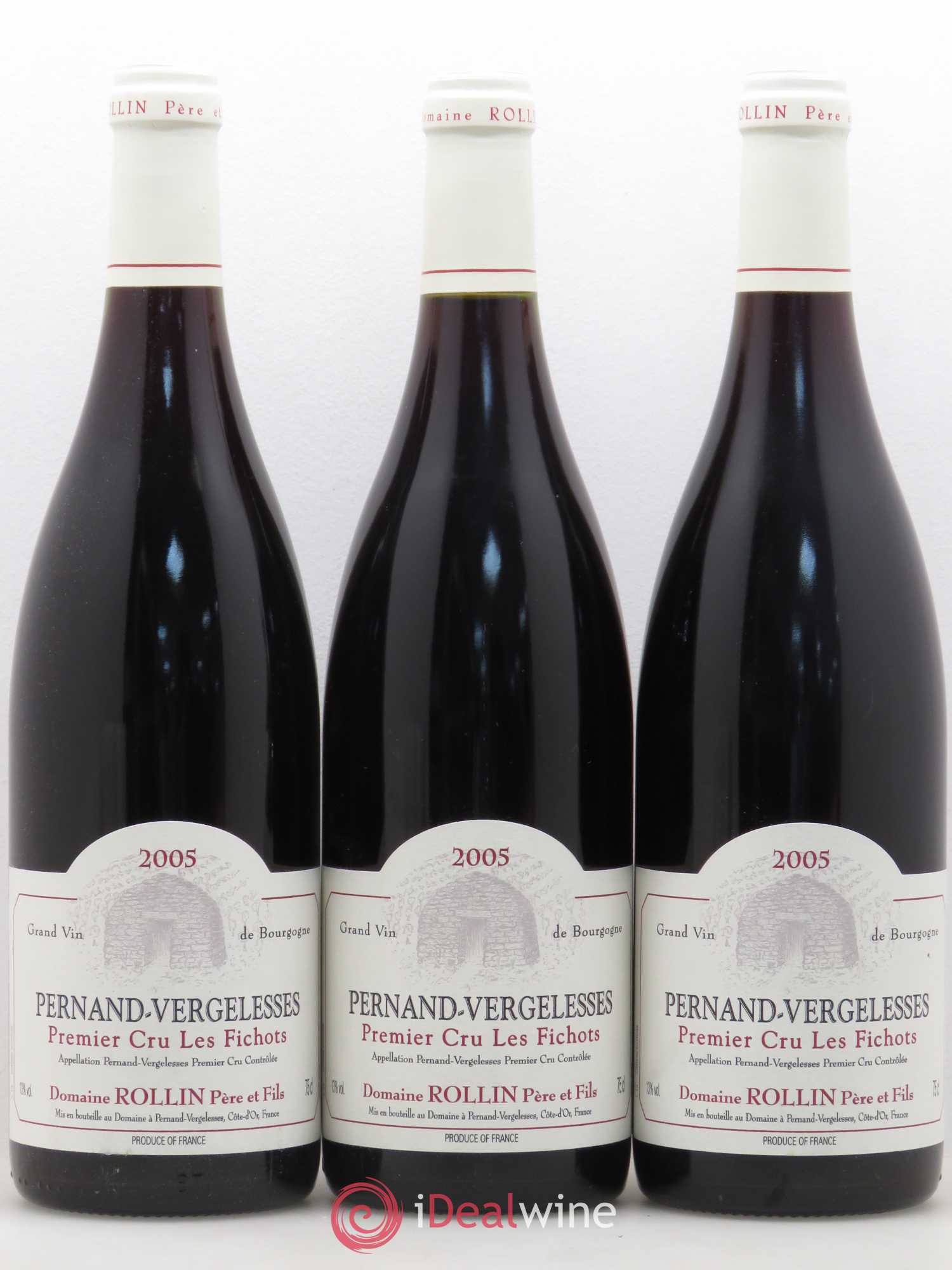 Pernand-Vergelesses 1er Cru Les Fichots Domaine Rollin Pere et Fils 2005 - Posten von 3 Flaschen - 0