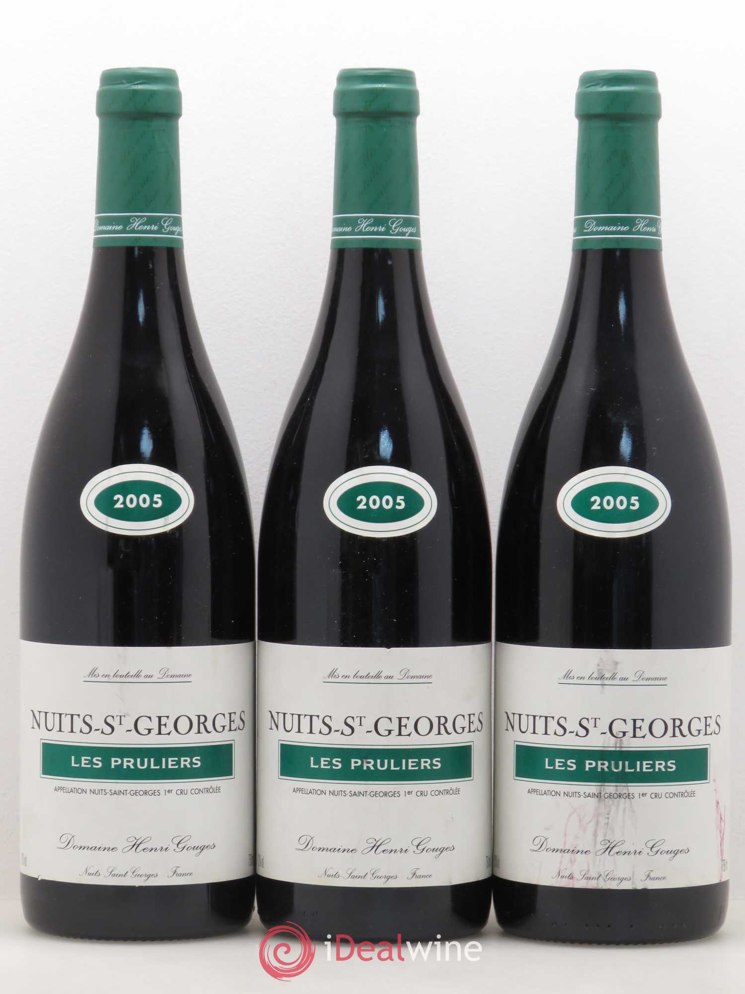 Nuits-Saint-Georges 1er Cru Les Pruliers Henri Gouges 2005 - Lot de 3 bouteilles - 0