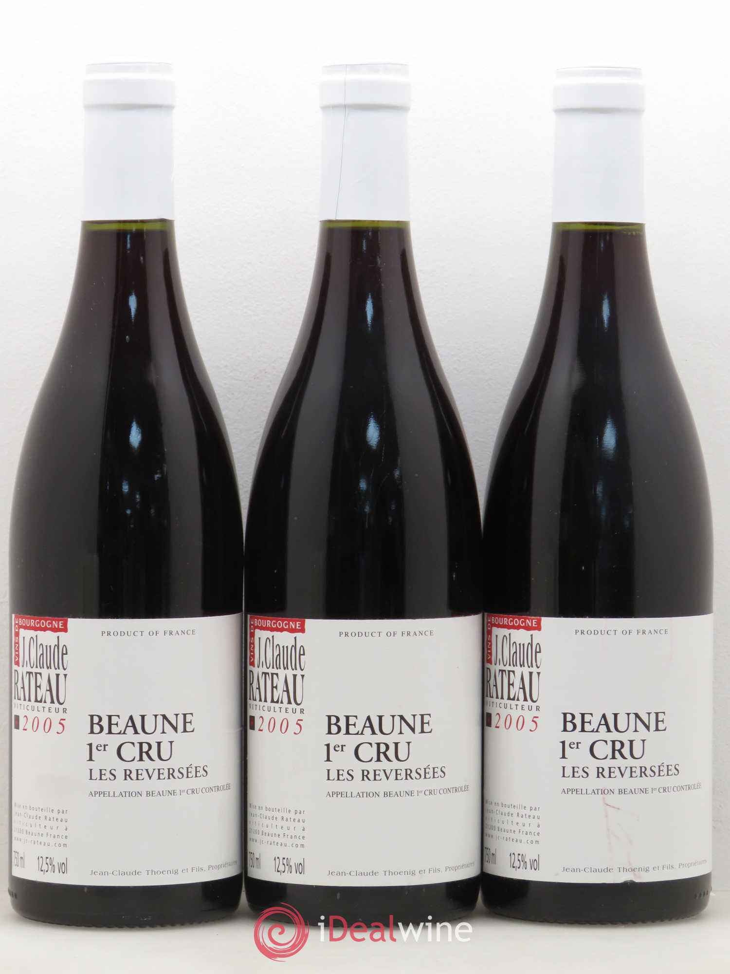 Beaune 1er Cru Les Reversees Jean Claude Rateau 2005 - Lot de 3 bouteilles - 0