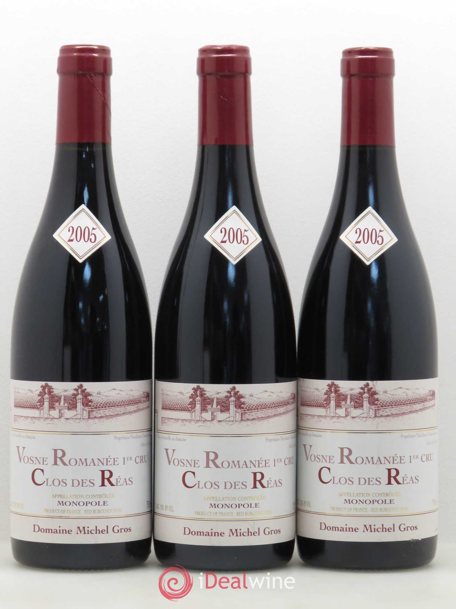 Vosne-Romanée 1er Cru Clos des Réas Michel Gros 2005 - Lot de 3 bouteilles - 0
