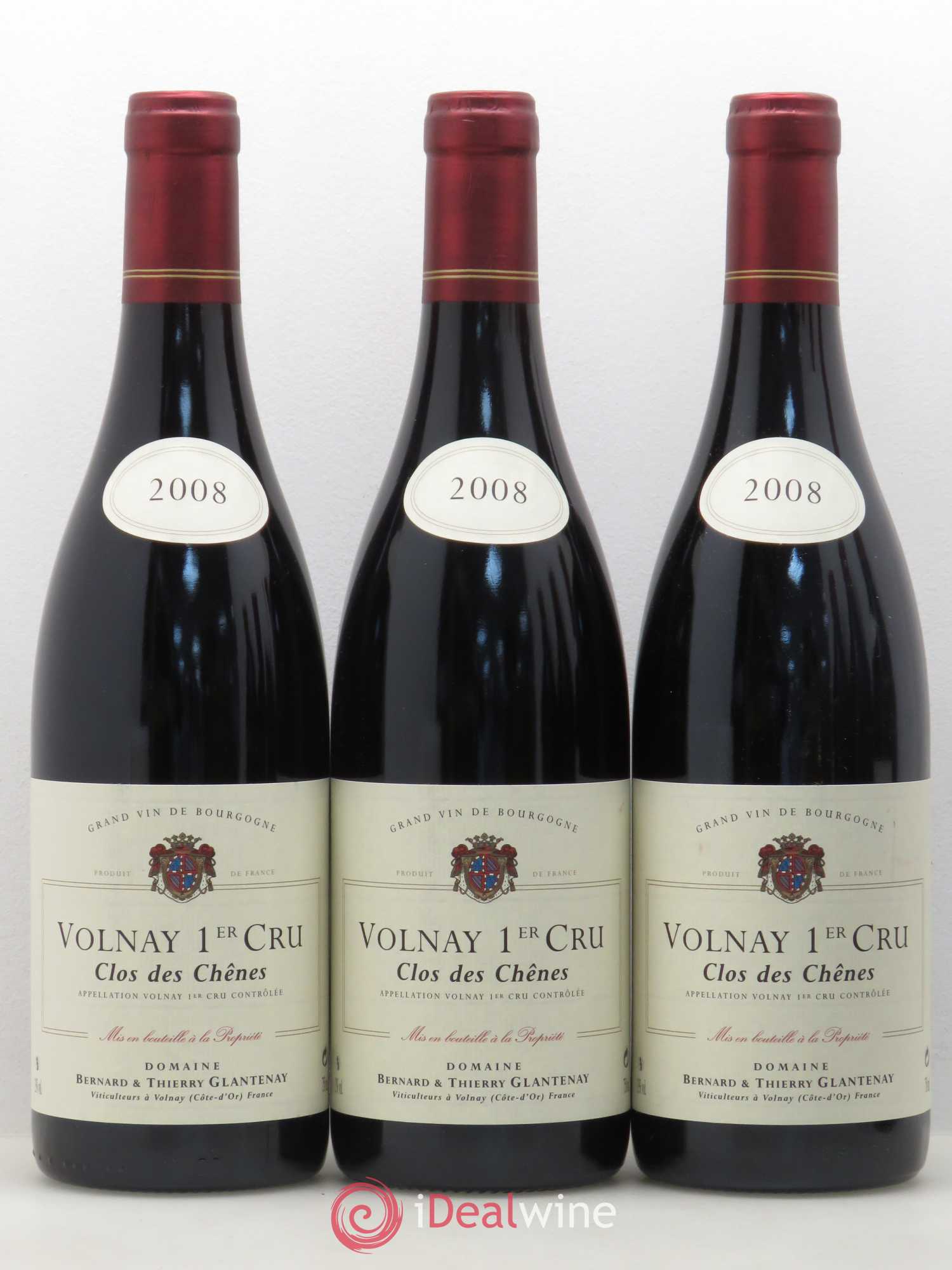 Volnay 1er Cru Clos des Chênes Bernard et Thierry Glantenay (Domaine) 2008 - Lot de 6 bouteilles - 1