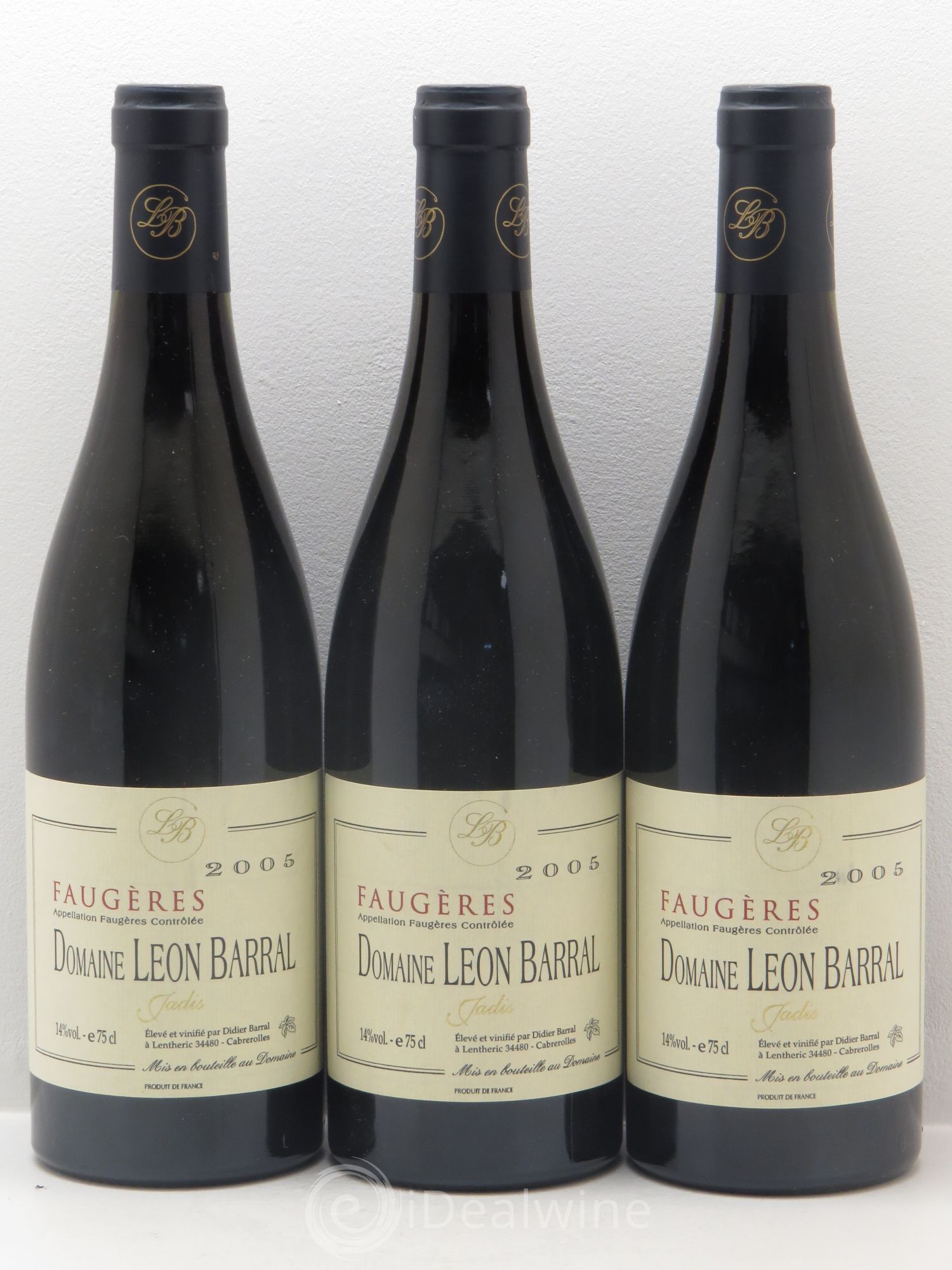 Faugères Jadis Domaine Léon Barral 2005 - Lot de 3 bouteilles - 0