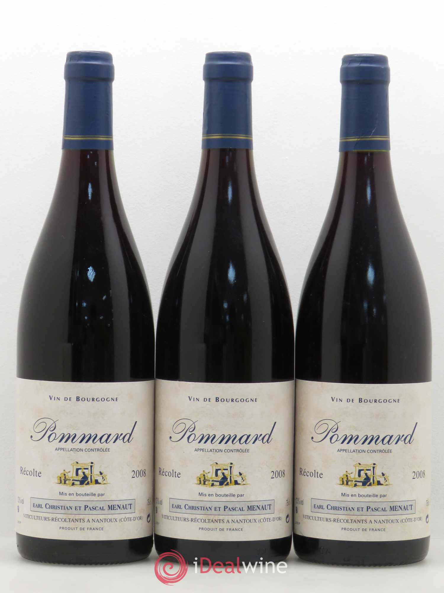 Pommard Christian Menaut 2008 - Lot de 3 bouteilles - 0