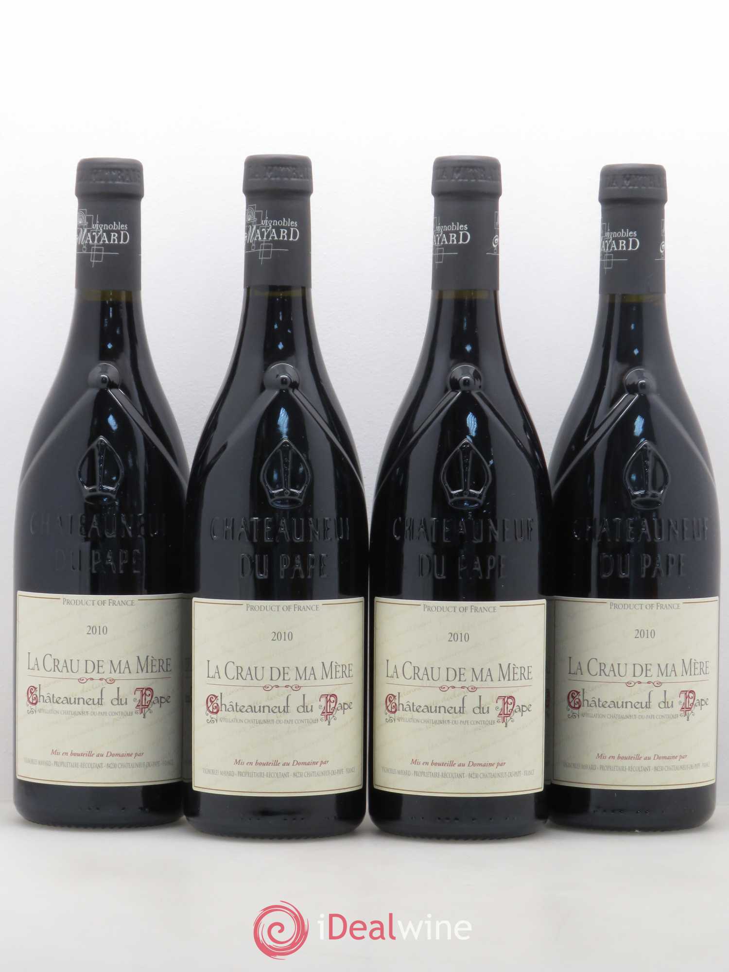 Châteauneuf-du-Pape La Crau de ma Mère Vignobles Mayard 2010 - Lot de 4 bouteilles - 0