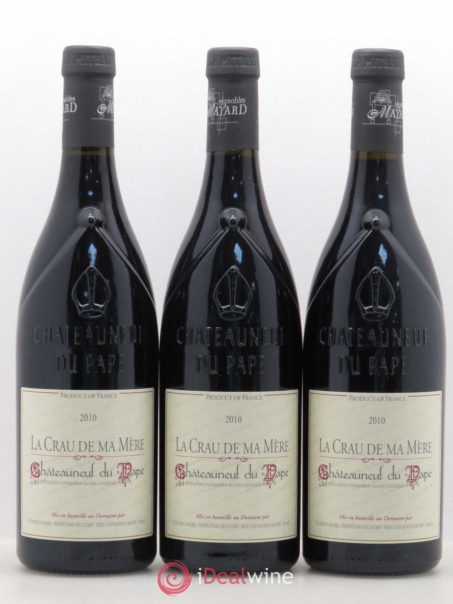 Châteauneuf-du-Pape La Crau de ma Mère Vignobles Mayard 2010 - Lot de 3 bouteilles - 0