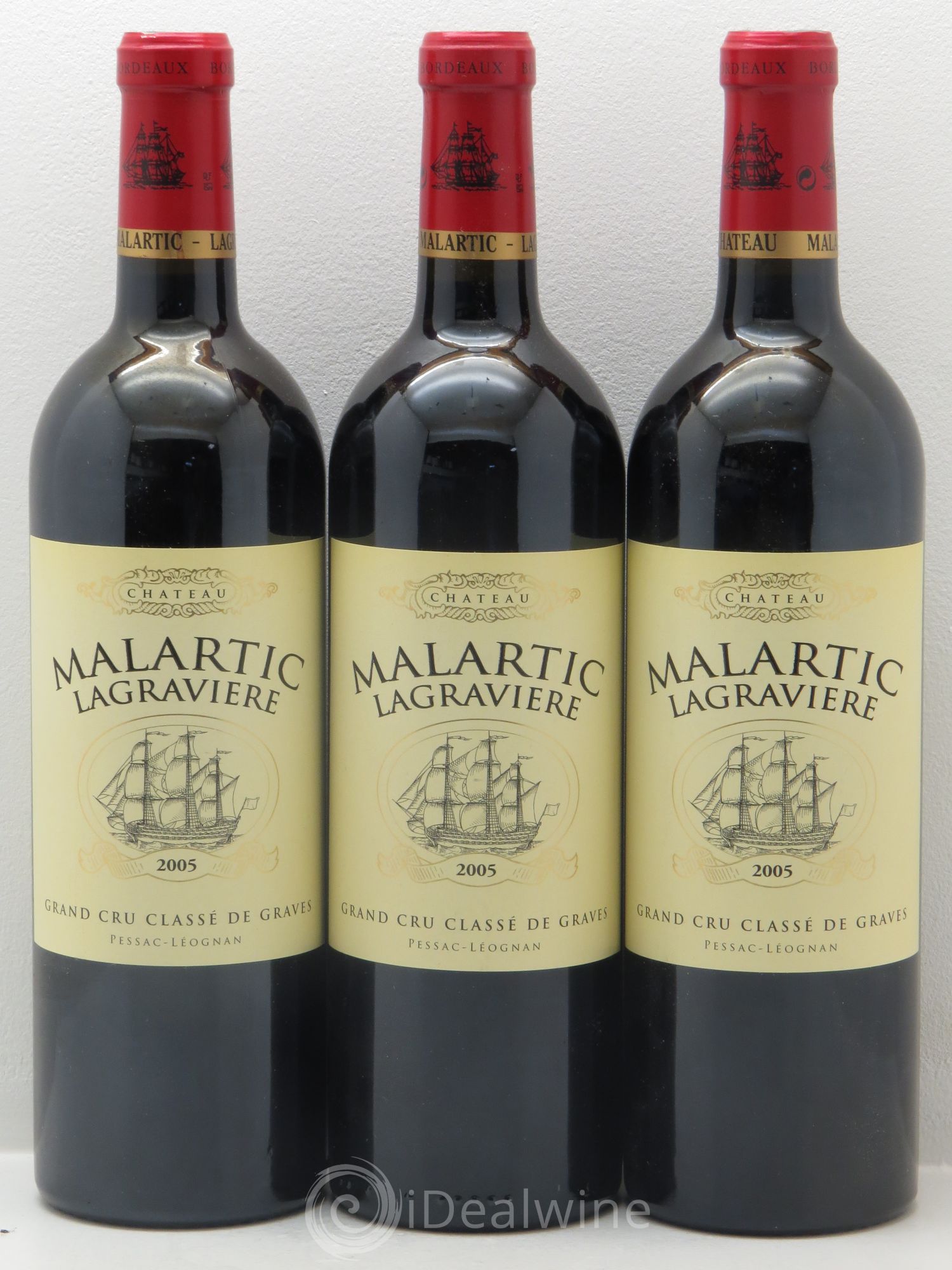 Château Malartic-Lagravière Cru Classé de Graves 2005 - Lot de 3 bouteilles - 0