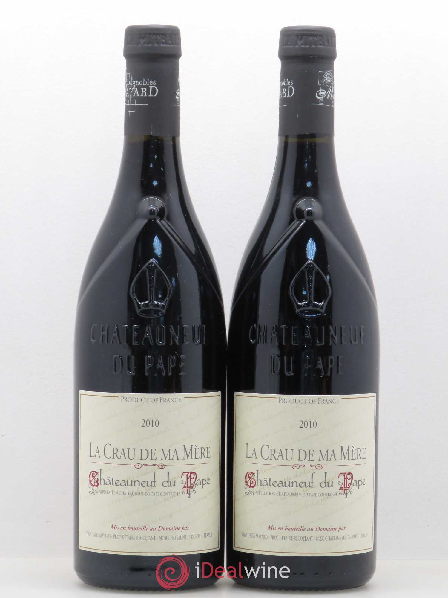 Châteauneuf-du-Pape La Crau de ma Mère Vignobles Mayard 2010 - Lot de 2 bouteilles - 0