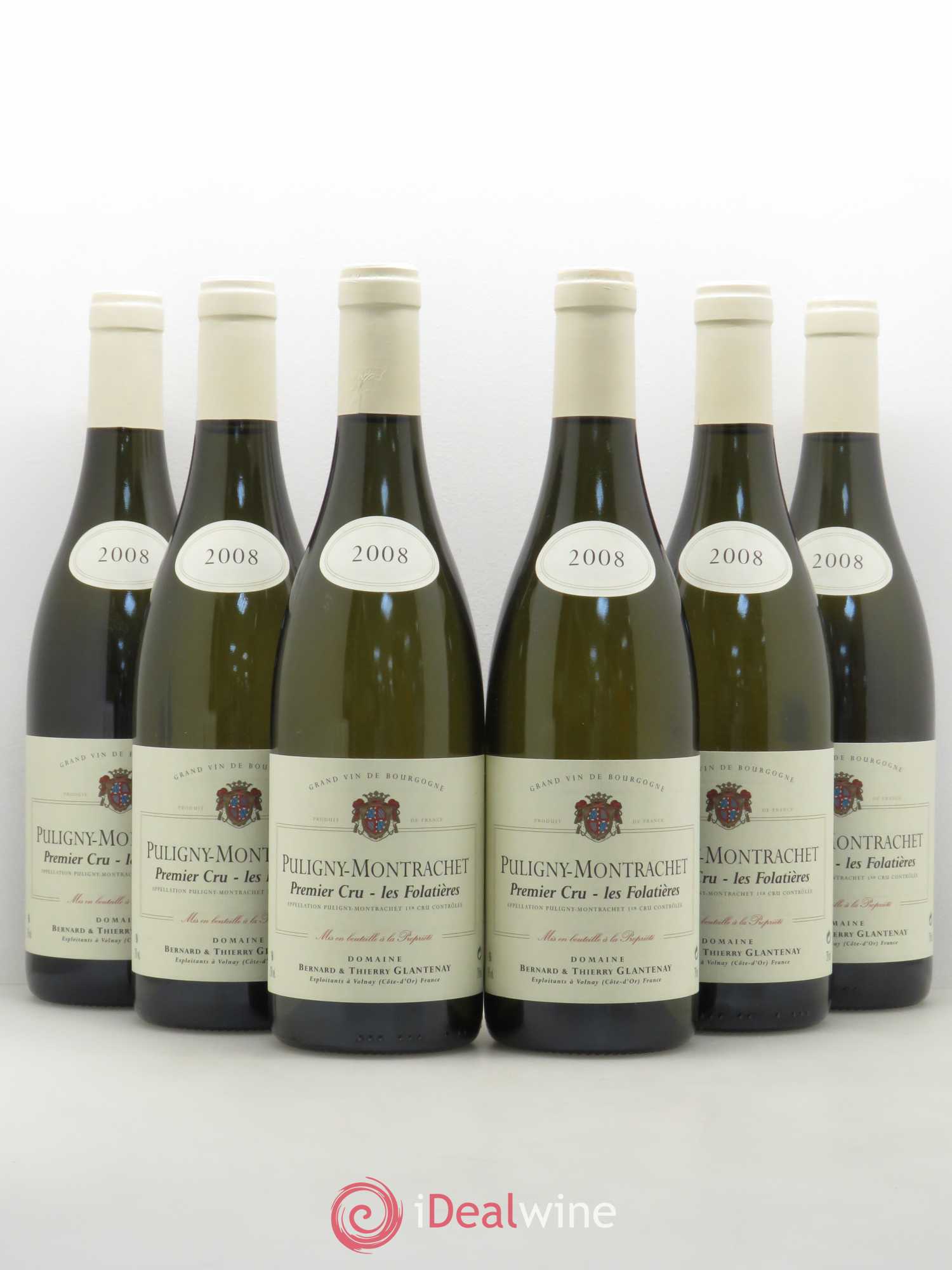 Puligny-Montrachet 1er Cru Les Folatières Bernard et Thierry Glantenay (Domaine) 2008 - Lot de 6 bouteilles - 0