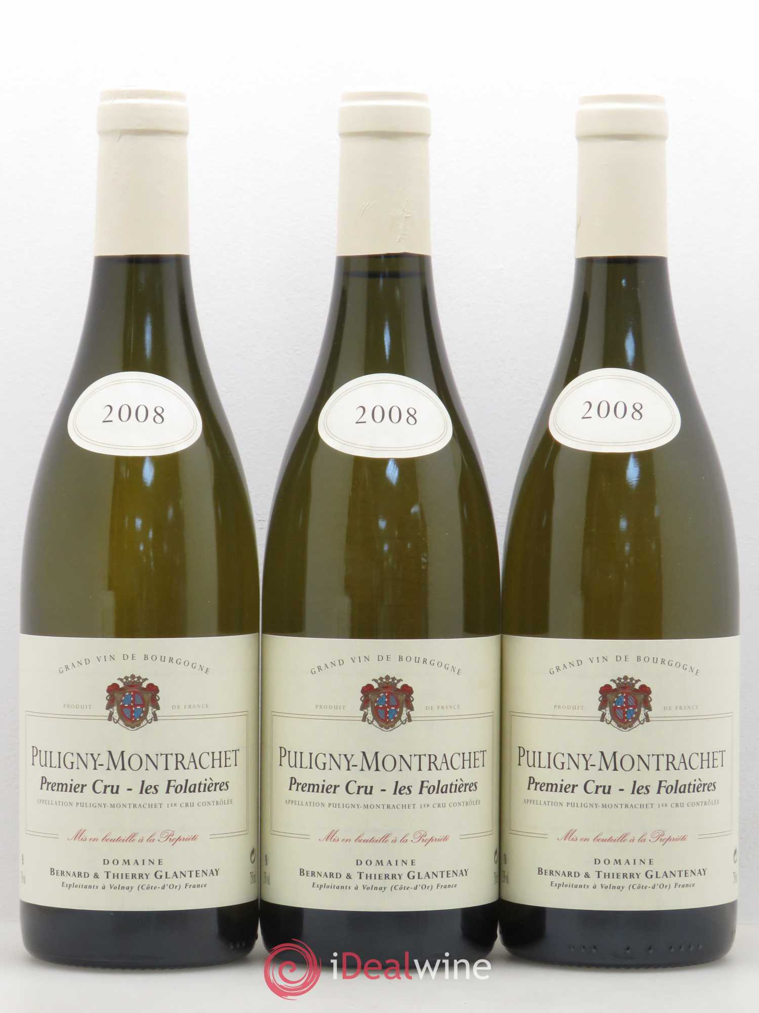 Puligny-Montrachet 1er Cru Les Folatières Bernard et Thierry Glantenay (Domaine) 2008 - Lot de 3 bouteilles - 0