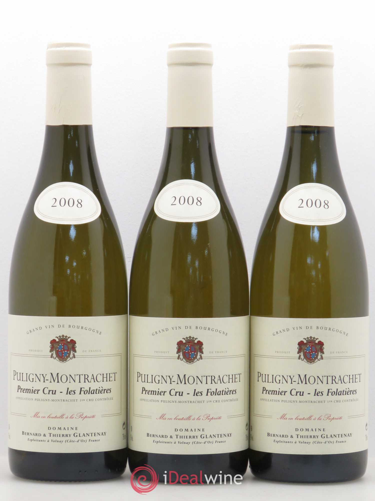 Puligny-Montrachet 1er Cru Les Folatières Bernard et Thierry Glantenay (Domaine) 2008 - Lot de 3 bouteilles - 0