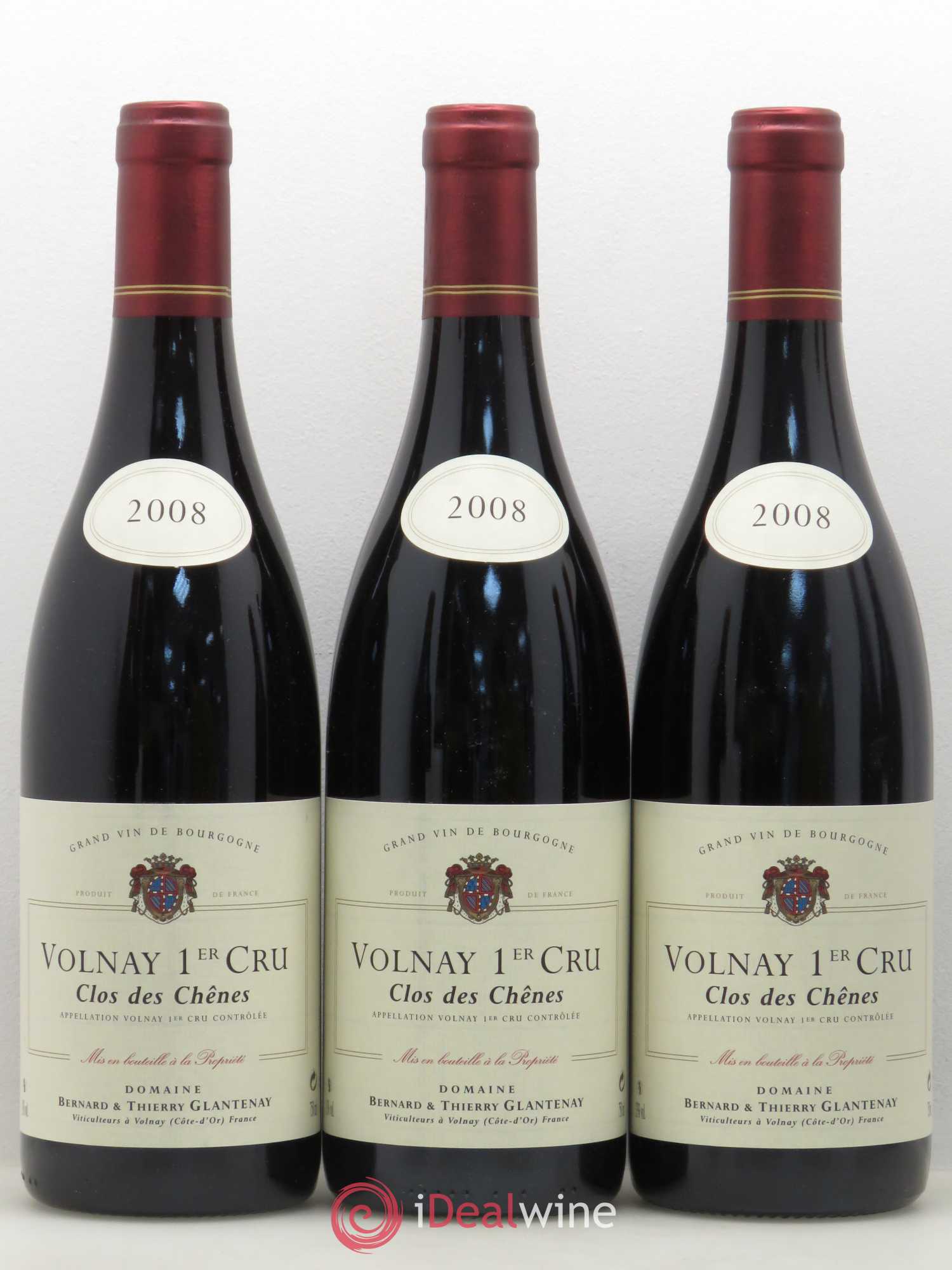 Volnay 1er Cru Clos des Chênes Bernard et Thierry Glantenay (Domaine) 2008 - Lot de 6 bouteilles - 2