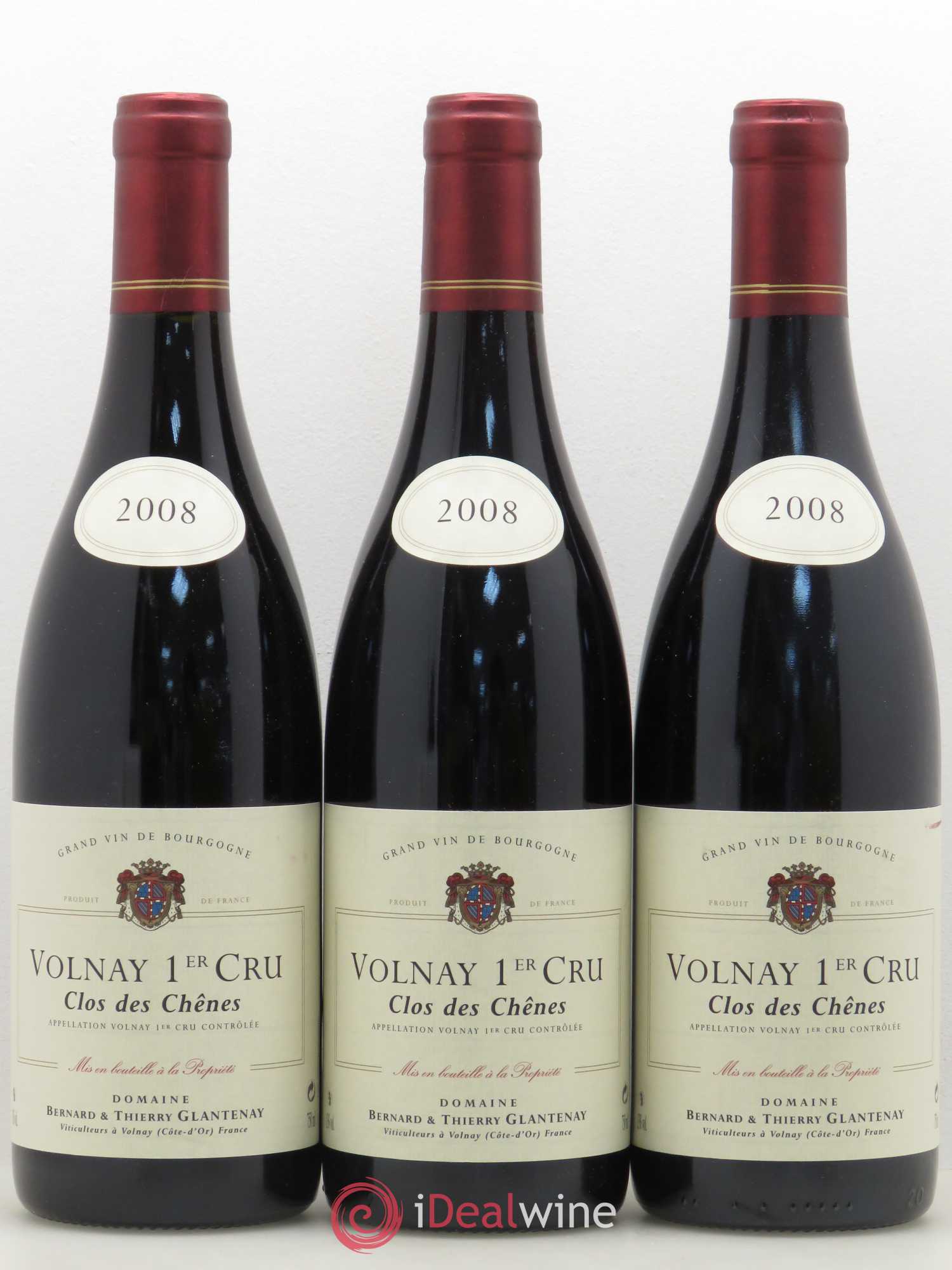 Volnay 1er Cru Clos des Chênes Bernard et Thierry Glantenay (Domaine) 2008 - Lot de 3 bouteilles - 0