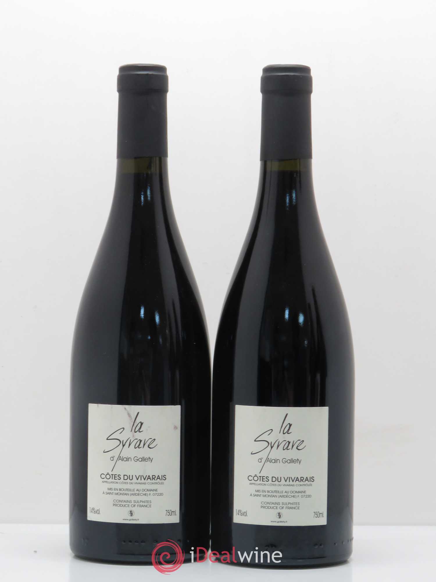 Côtes du Vivarais La Syrare Gallety (Domaine) 2006 - Lot de 2 bouteilles - 1