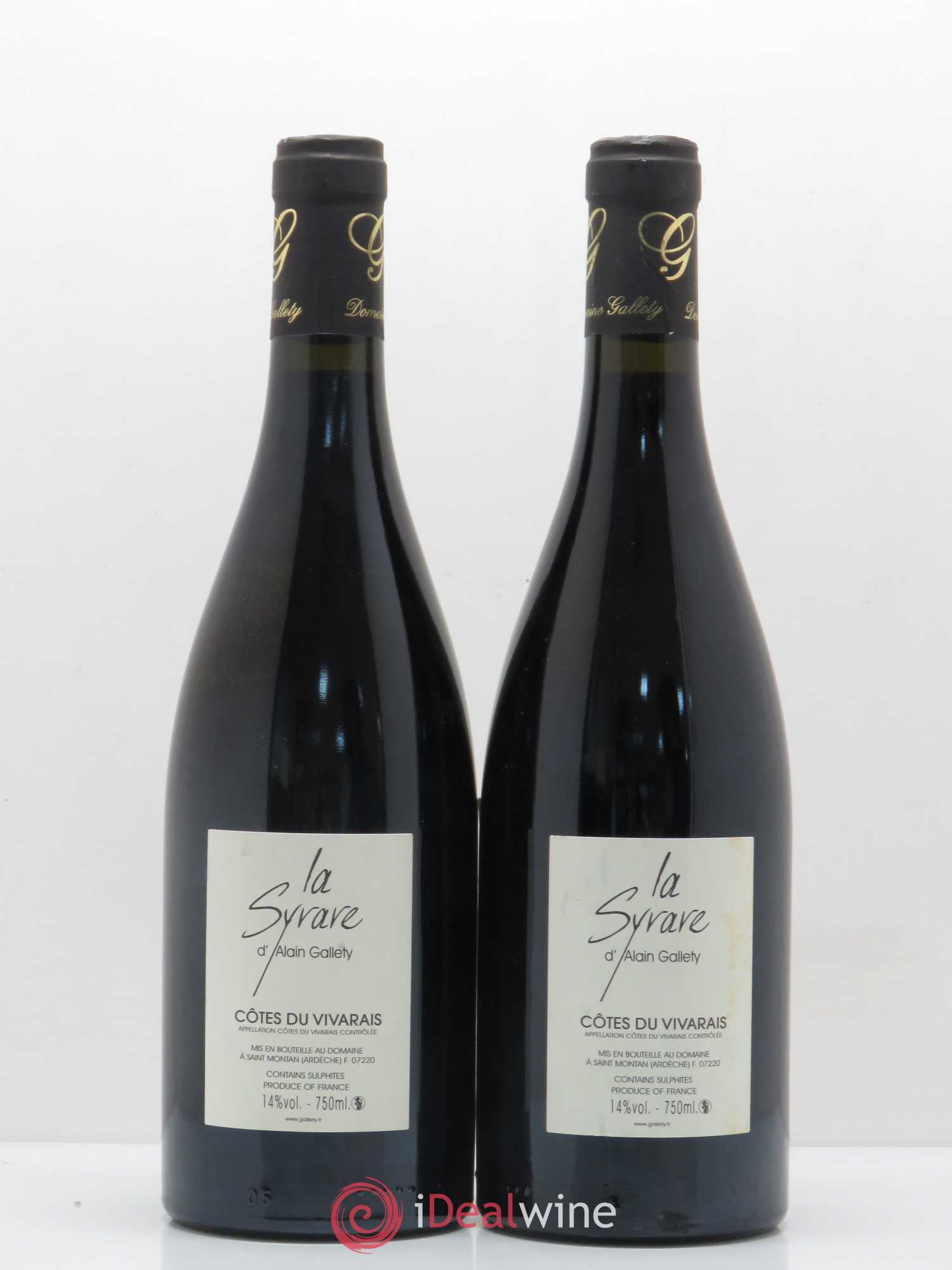 Côtes du Vivarais La Syrare Gallety (Domaine) 2005 - Lot de 2 bouteilles - 1