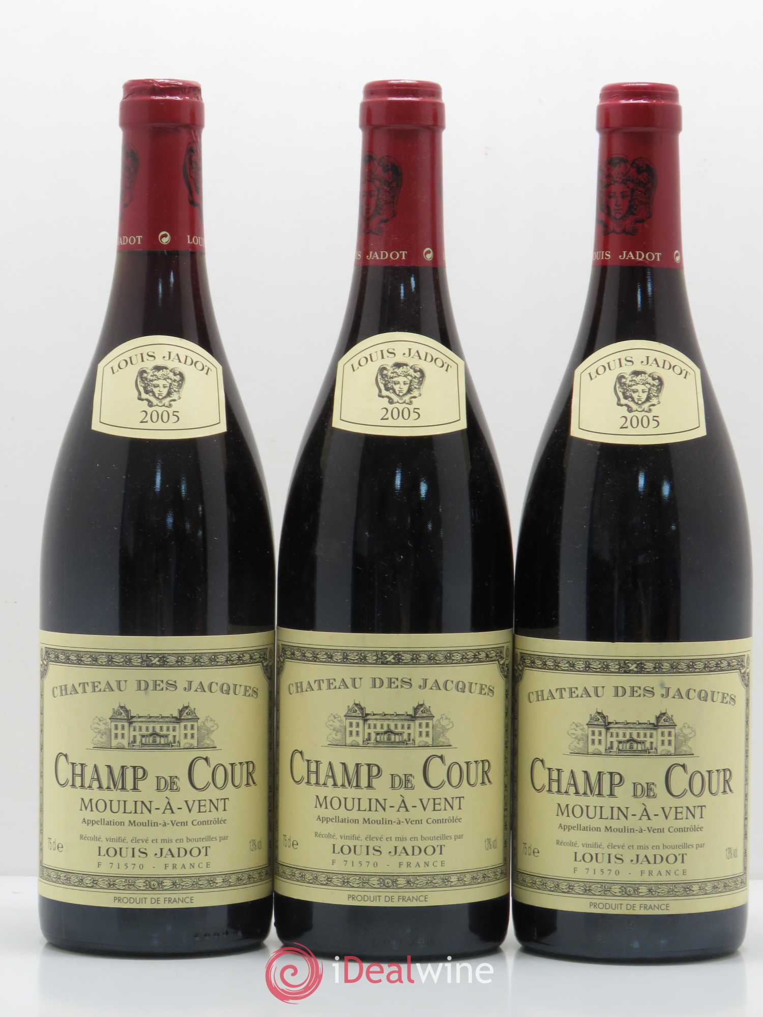 Moulin-à-Vent Champ de Cour Château des Jacques 2005 - Lot de 3 bouteilles - 0
