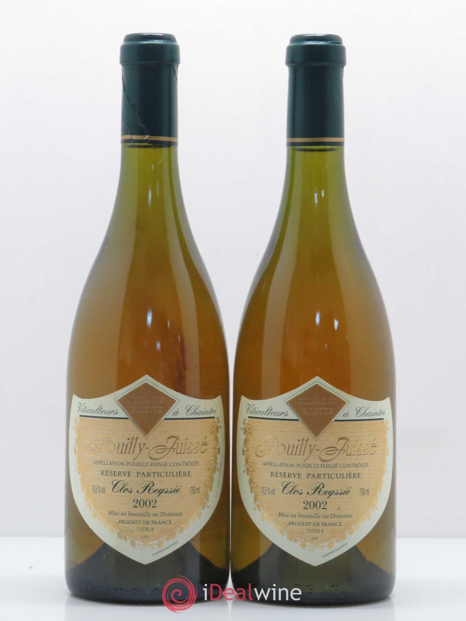 Pouilly-Fuissé Clos Reyssié Valette (Domaine) 2002 - Lot de 2 bouteilles - 0