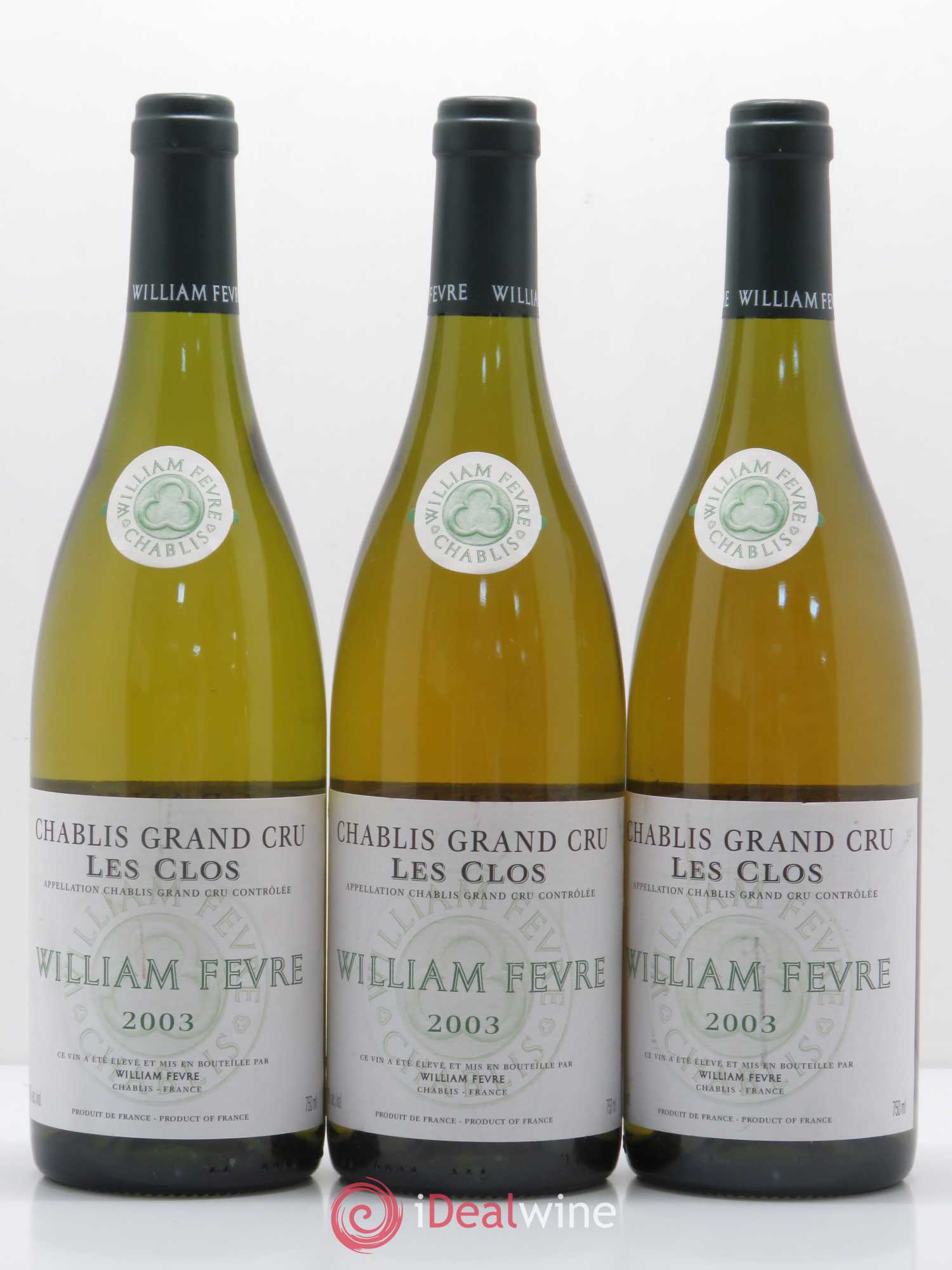 Chablis Grand Cru Les Clos William Fèvre 2003 - Lot de 3 bouteilles - 0