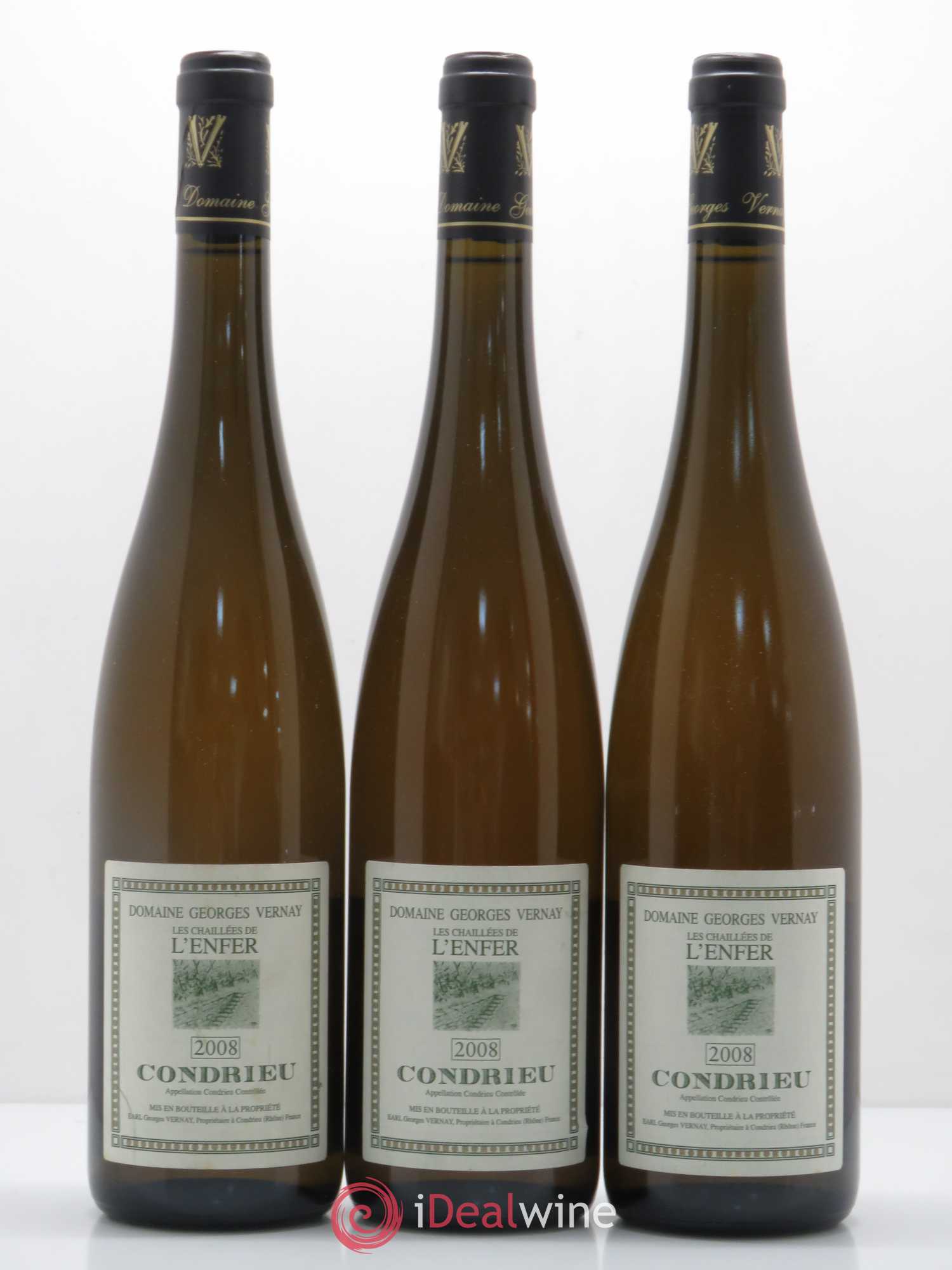 Condrieu Les Chaillées de l'Enfer Georges Vernay 2008 - Lot de 3 bouteilles - 0