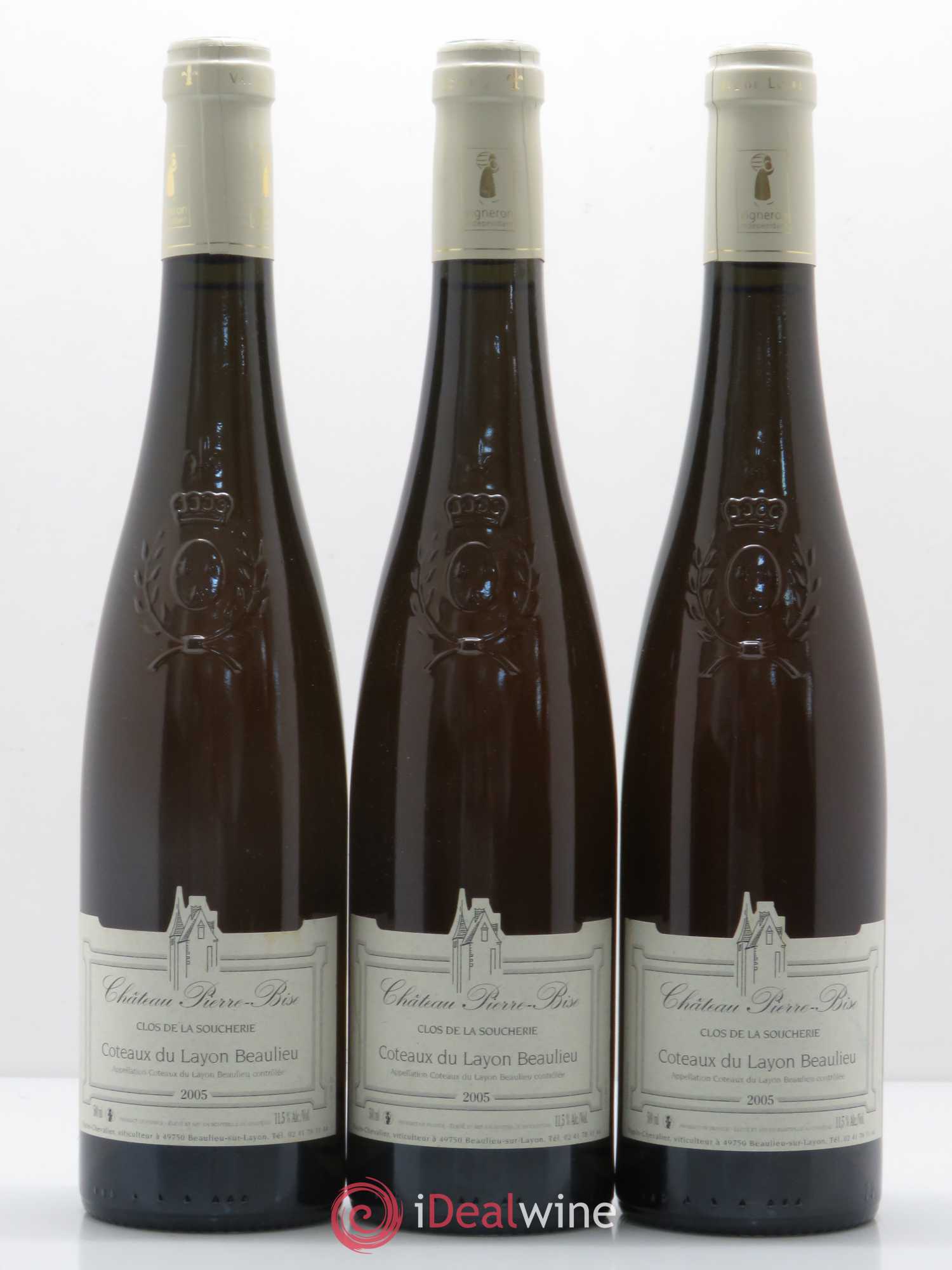 Coteaux du Layon Beaulieu Clos de la Soucherie Château Pierre Bise 2005 - Lotto di 3 bottiglie - 0