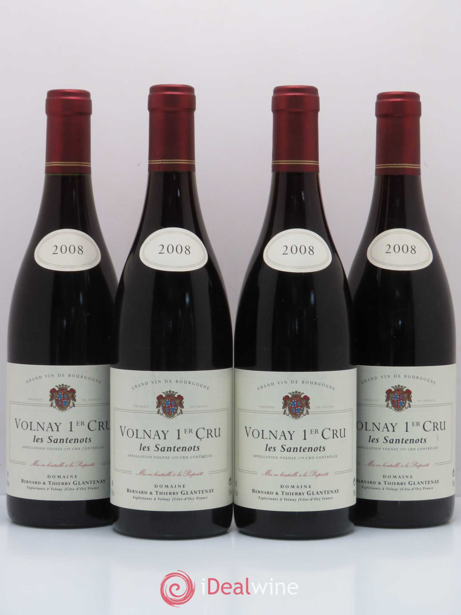 Volnay 1er Cru Les Santenots Bernard et Thierry Glantenay (Domaine) 2008 - Lot de 4 bouteilles - 0
