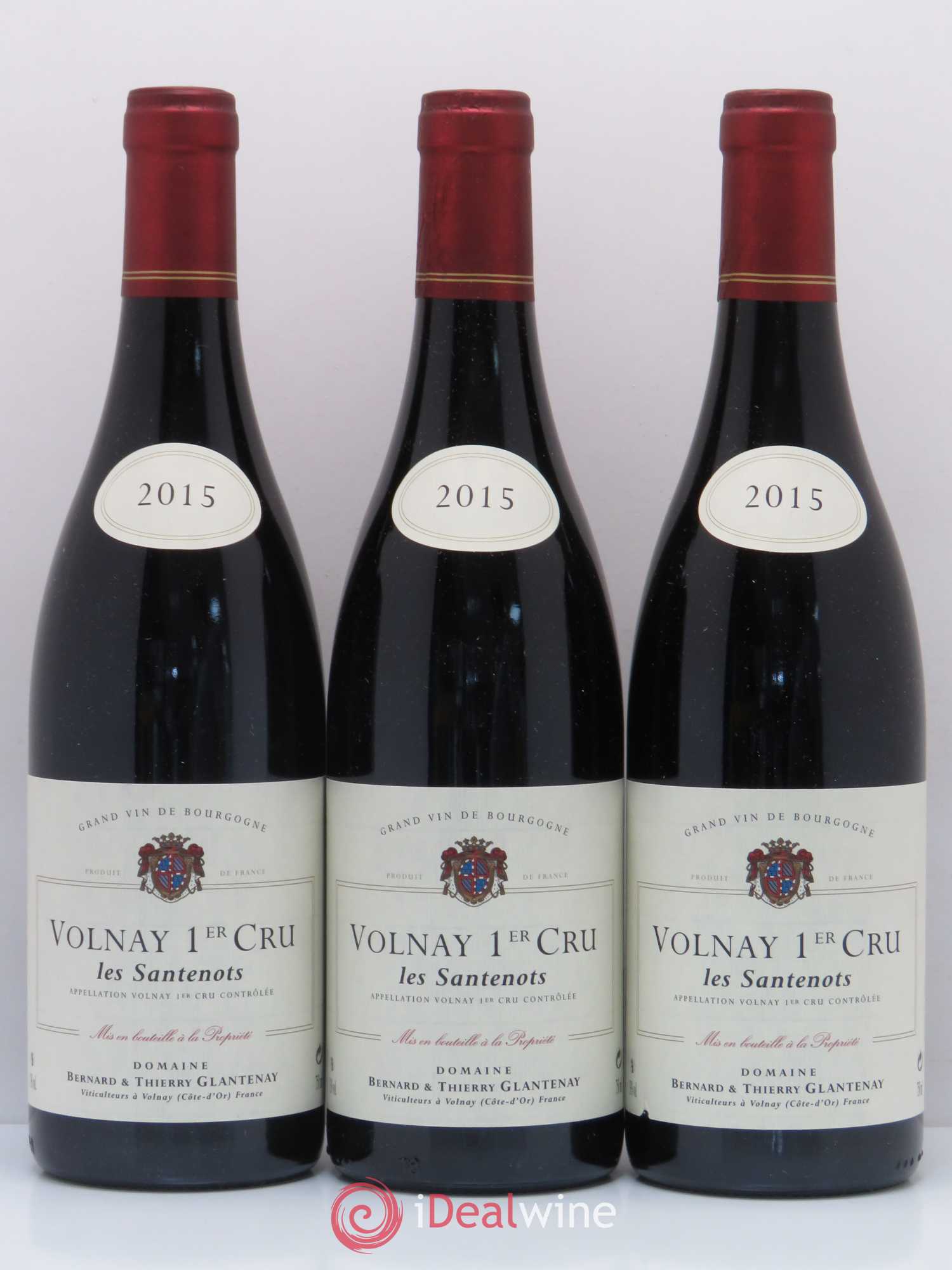 Volnay 1er Cru Les Santenots Bernard et Thierry Glantenay (Domaine) 2015 - Lot de 3 bouteilles - 0