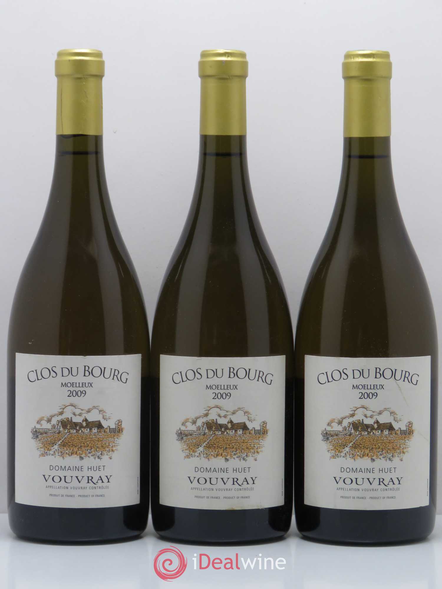 Vouvray Clos du Bourg Moelleux Domaine Huet 2009 - Lotto di 3 bottiglie - 0