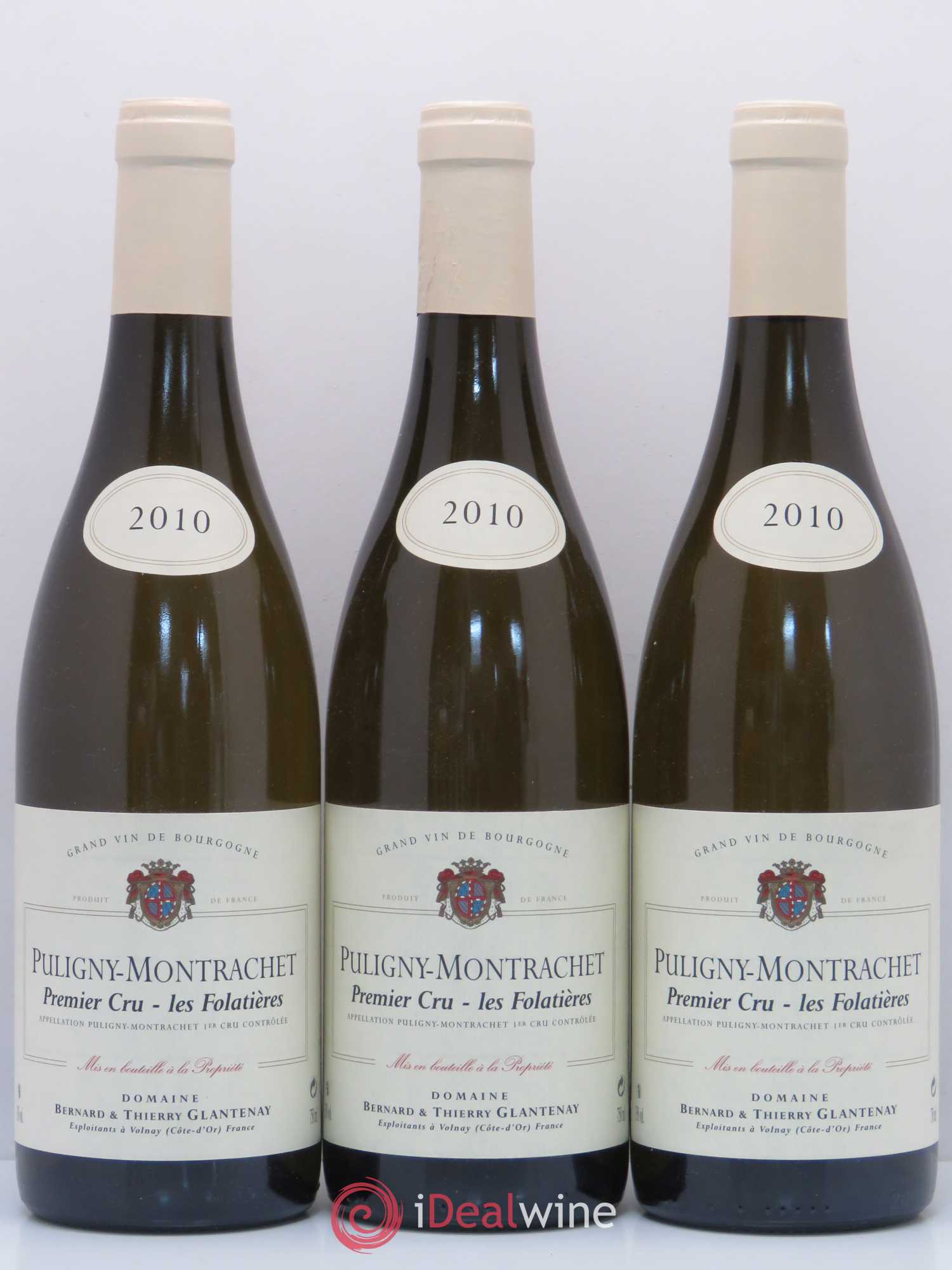 Puligny-Montrachet 1er Cru Les Folatières Bernard et Thierry Glantenay (Domaine) 2010 - Lot de 3 bouteilles - 0