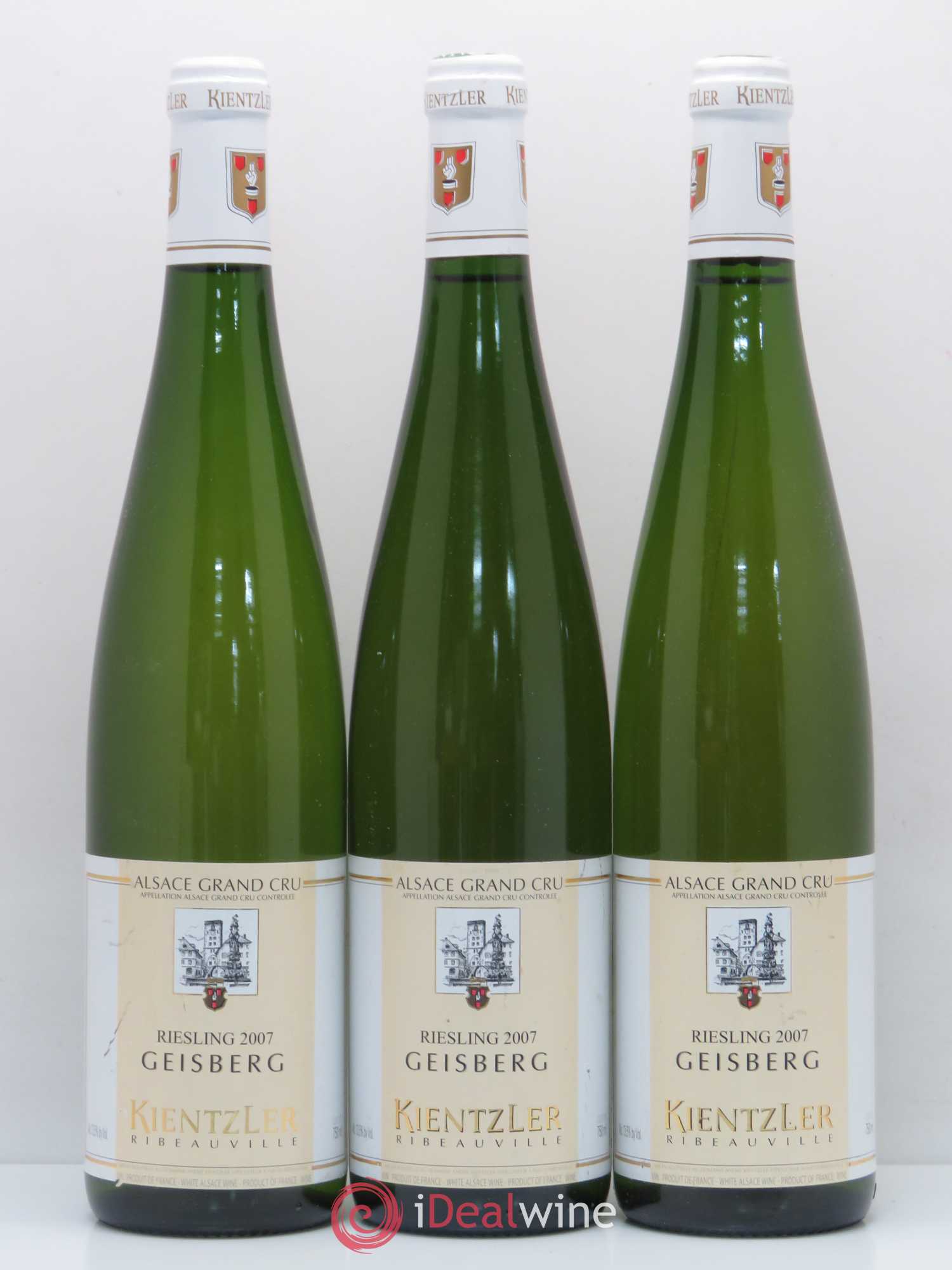 Alsace Riesling Grand Cru Geisberg Kientzler 2007 - Lot de 3 bouteilles - 0