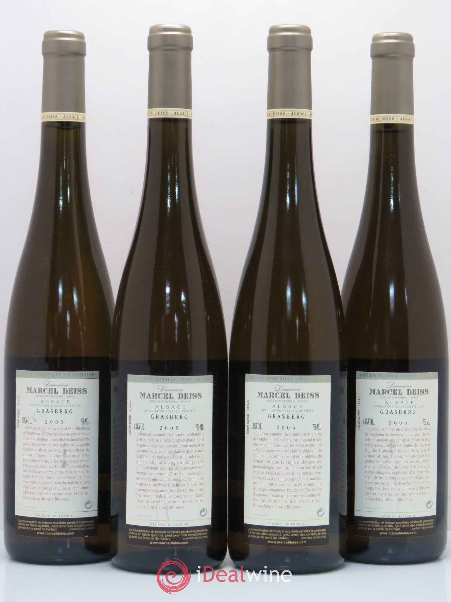 Alsace Grasberg Marcel Deiss (Domaine) 2005 - Lot de 4 bouteilles - 1
